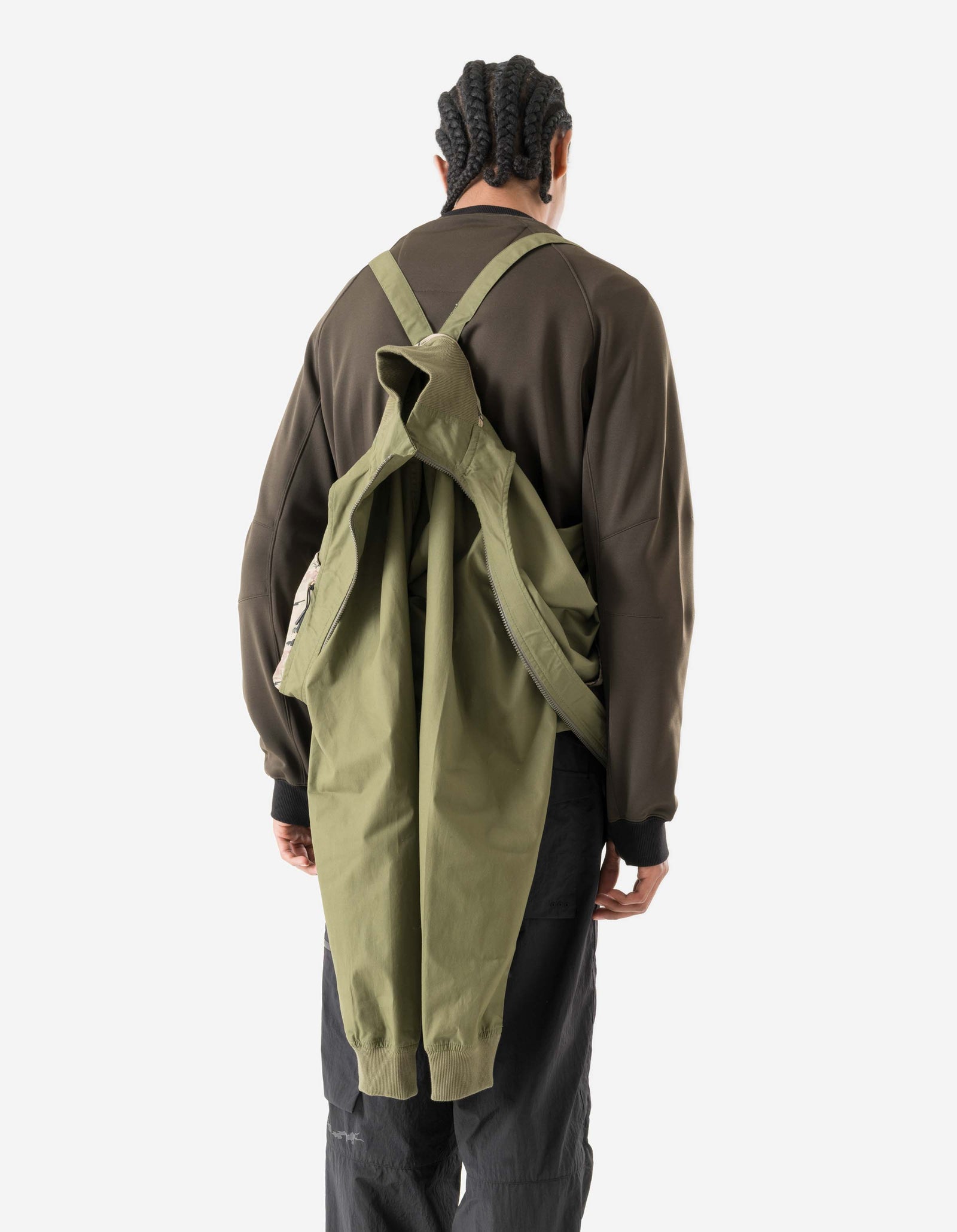 7211 Asym Woven Track Top Olive OG-107F