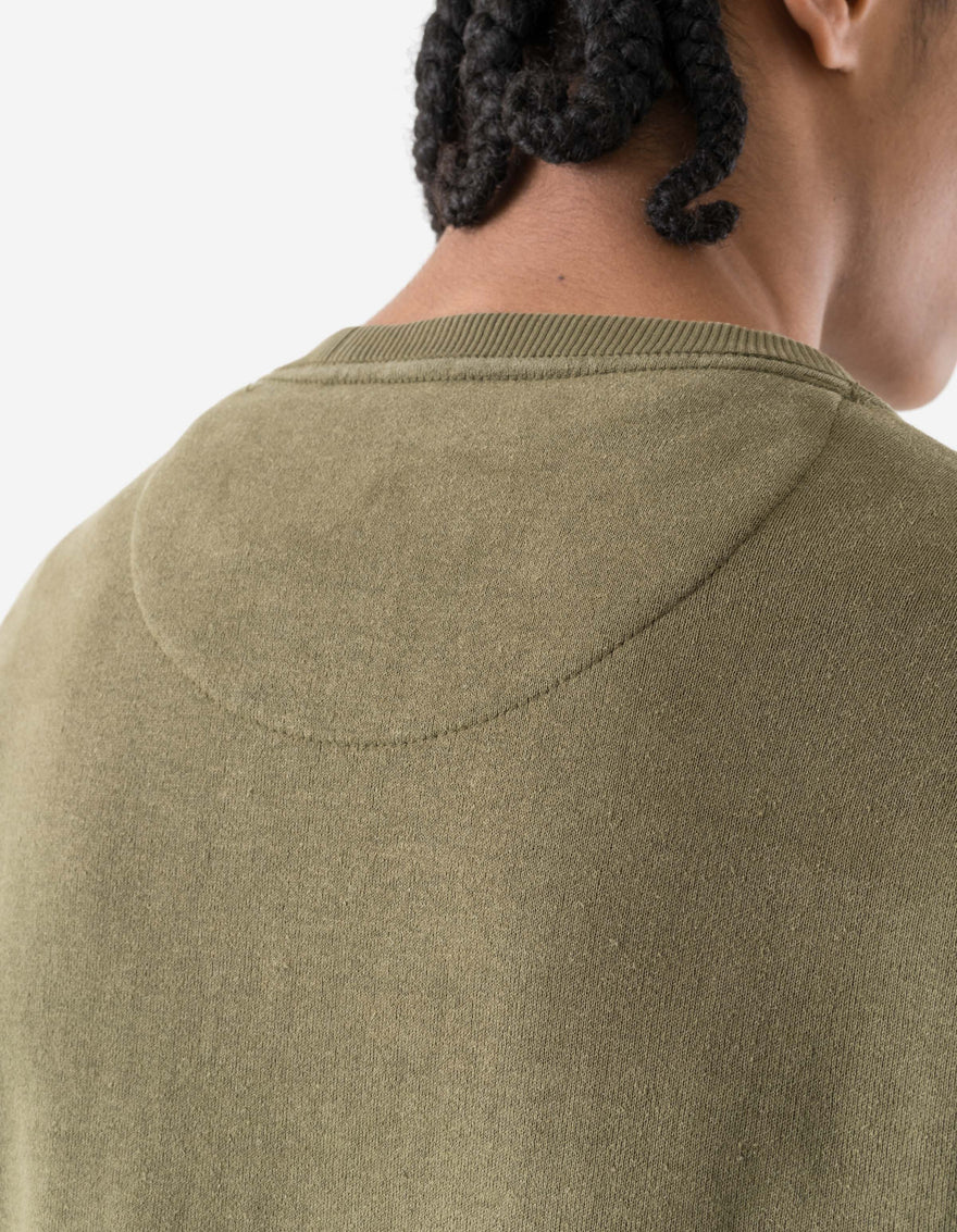 7207 Fabric Mix Cotton Crew Sweat Olive OG-107F