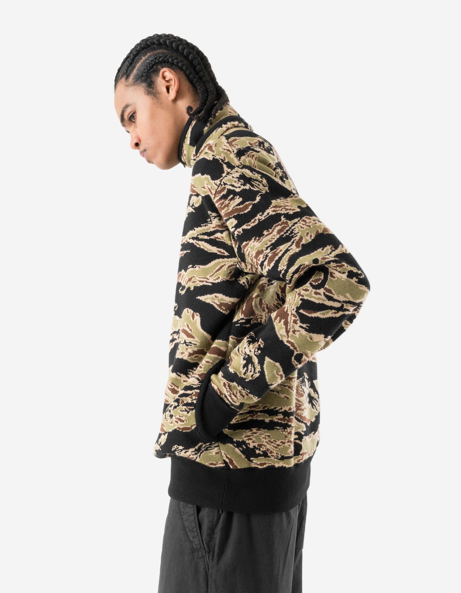 7286 Camo Half Balaclava Knit Woodland