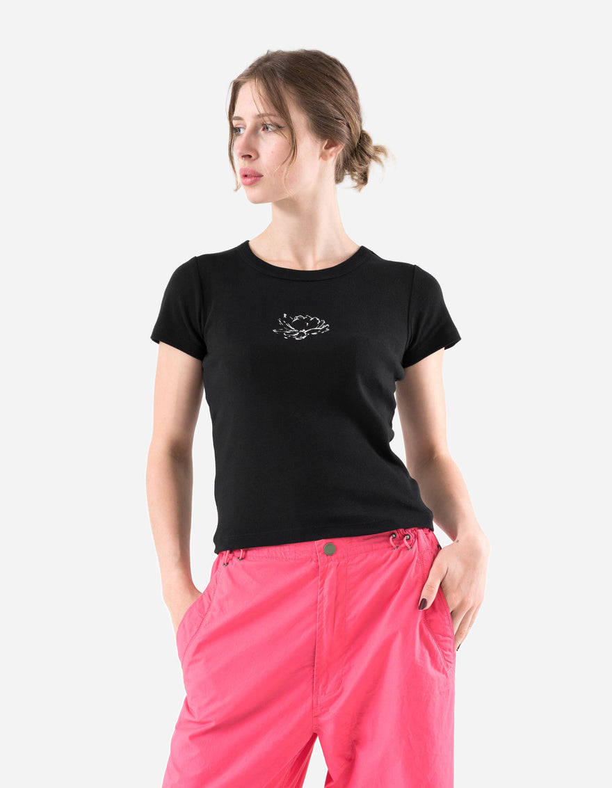 7389 MAHASIMBI Lotus Women's Fitted T-Shirt Black