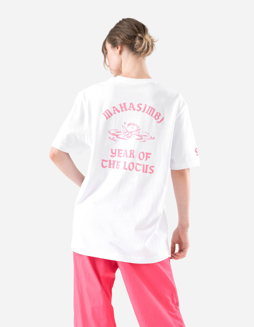 7390 MAHASIMBI Lotus Unisex T-Shirt White
