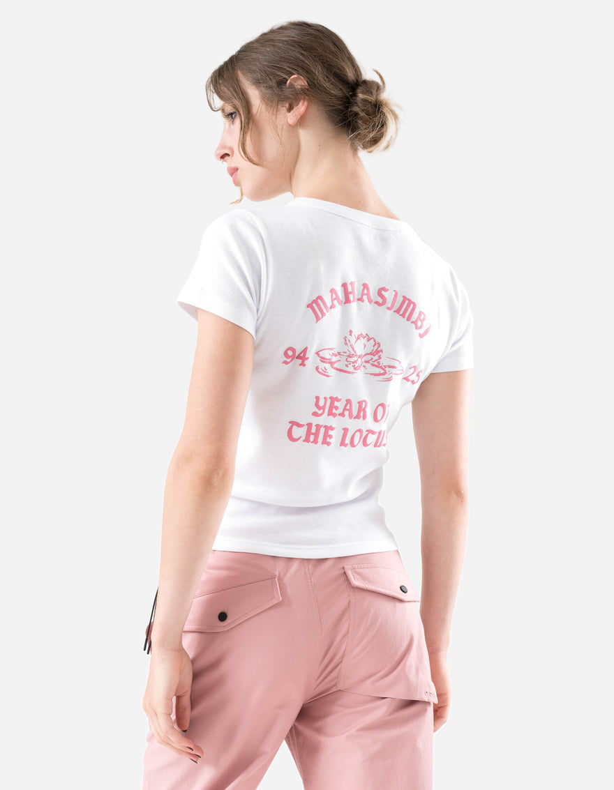 7389 MAHASIMBI Lotus Women's Fitted T-Shirt White