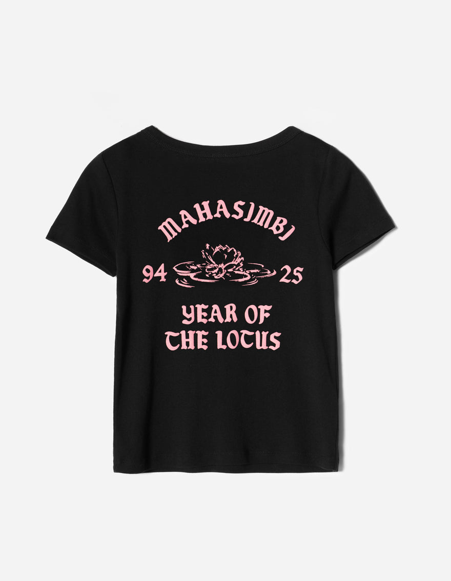 7389 MAHASIMBI Lotus Women's Fitted T-Shirt Black