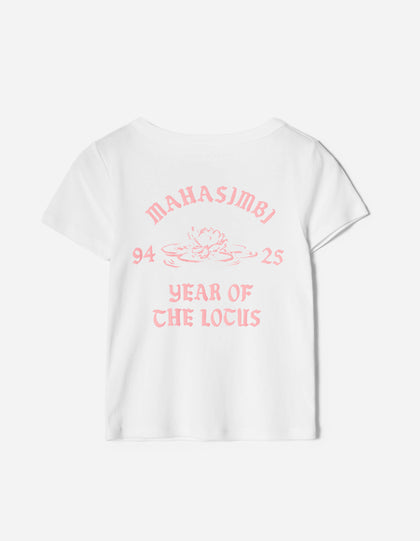 7389 MAHASIMBI Lotus Women's Fitted T-Shirt White