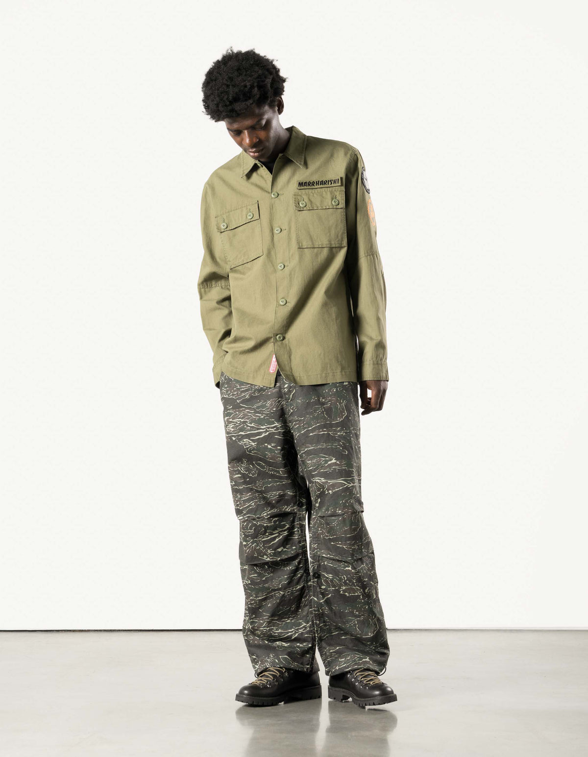 7599 Marrharishi Utility Shirt Olive OG-107F