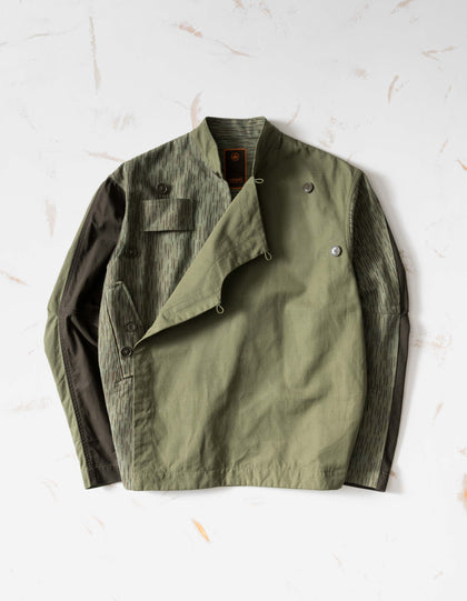 6084 Upcycled Monk Shirt Olive