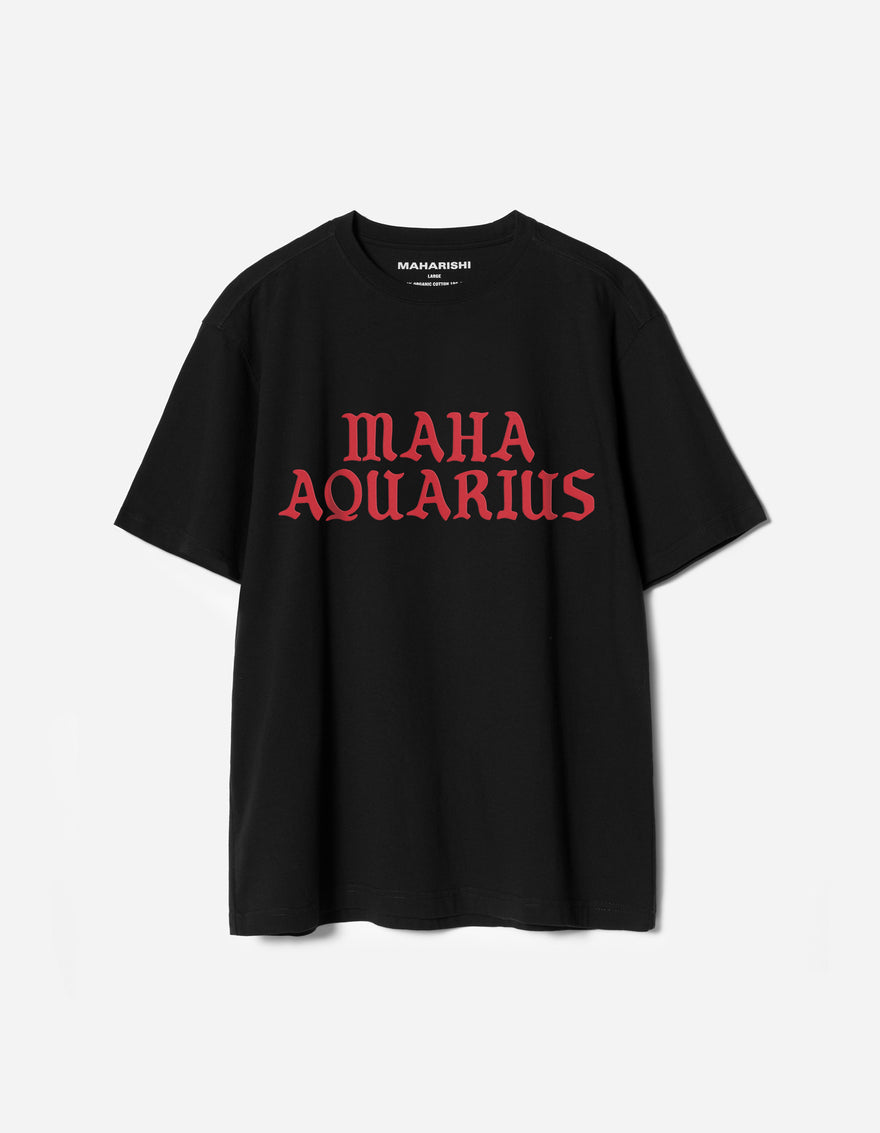 7744 Aquarius Organic Zodiac T-Shirt Black