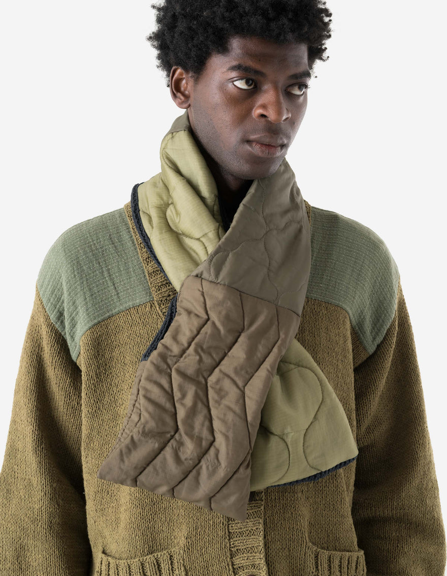 7601 Natural Knitted Scarf Natural Indigo