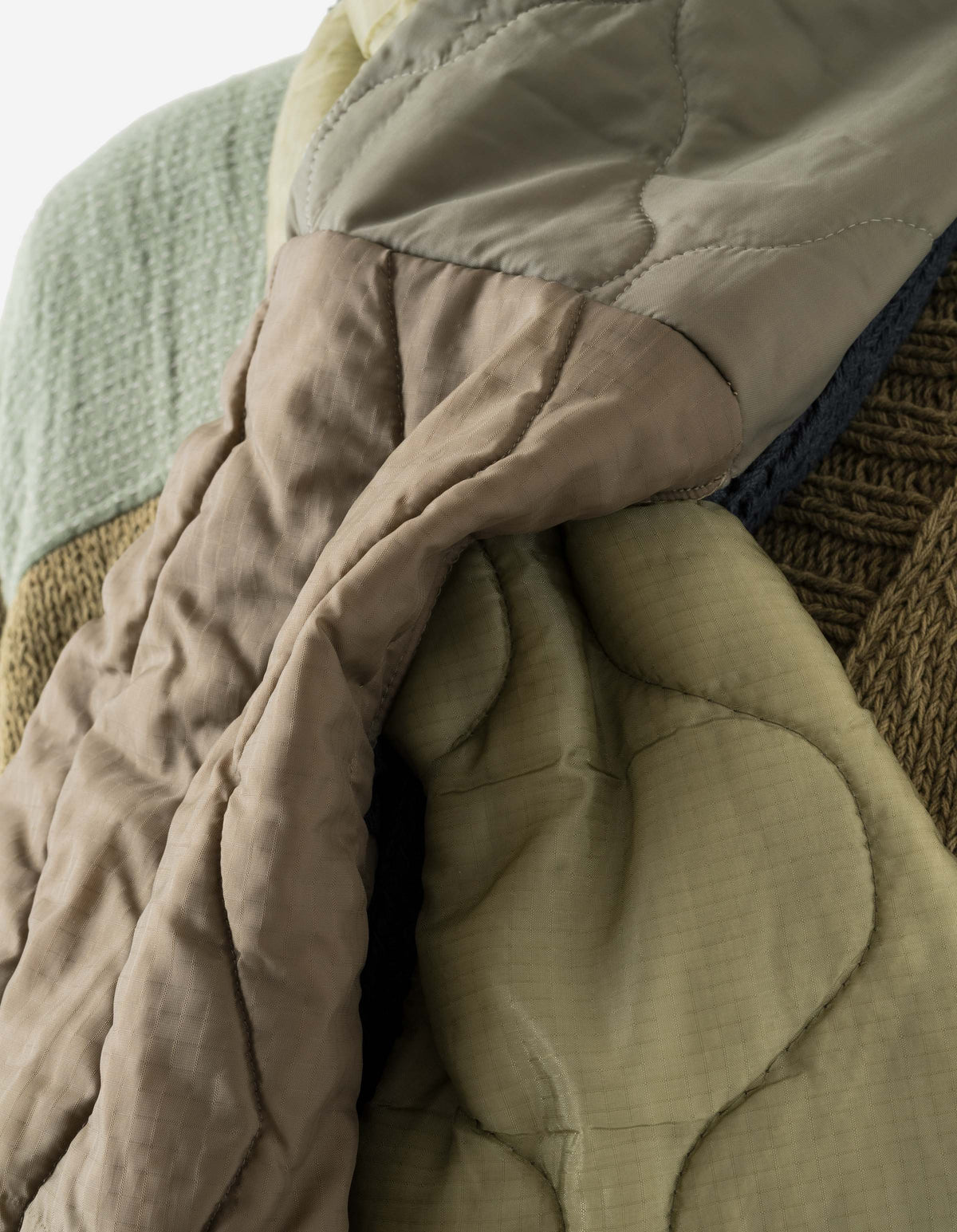 7601 Natural Knitted Scarf Natural Indigo