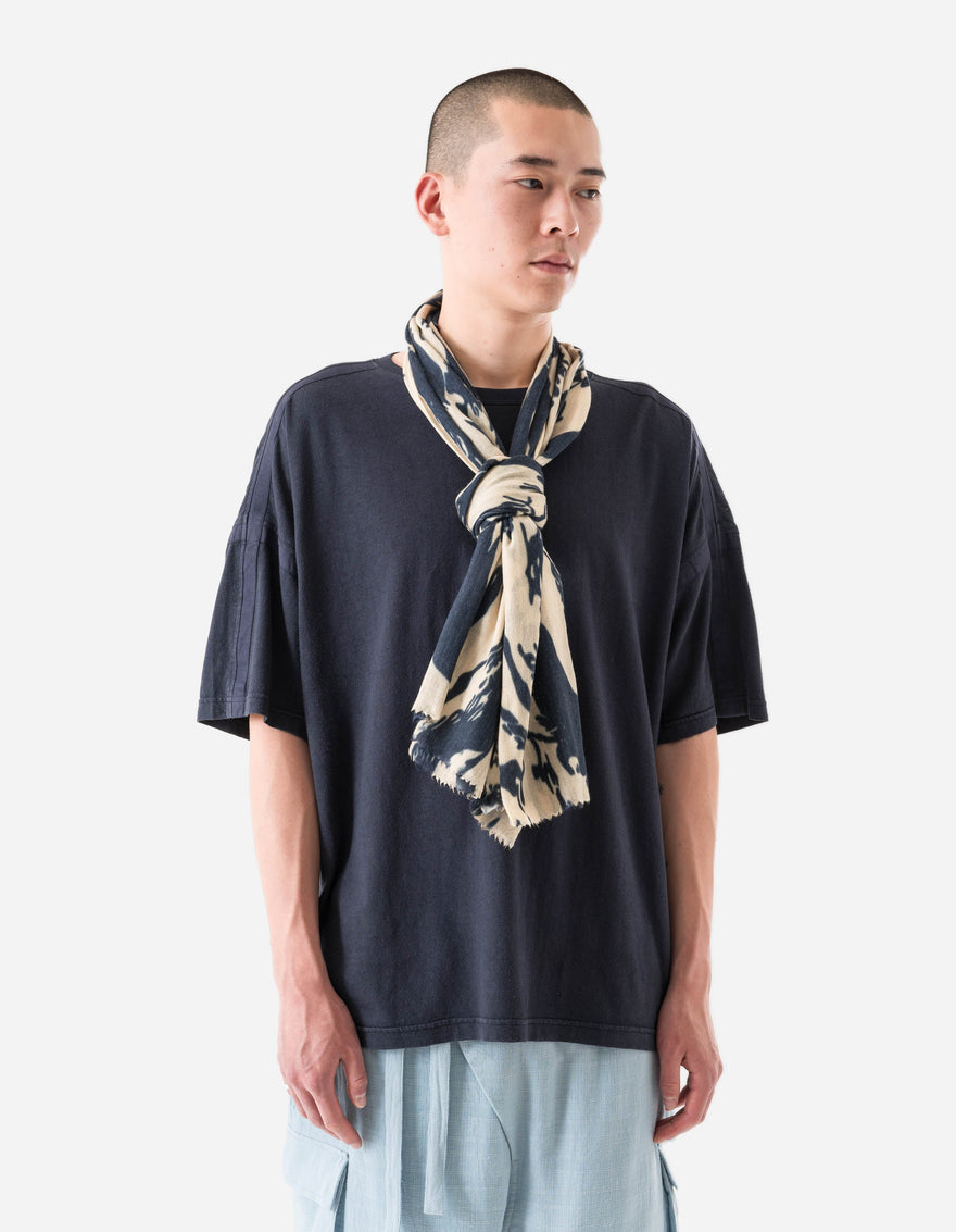 7331 Bonsai Tigerstripe Pashmina Navy/Ecru