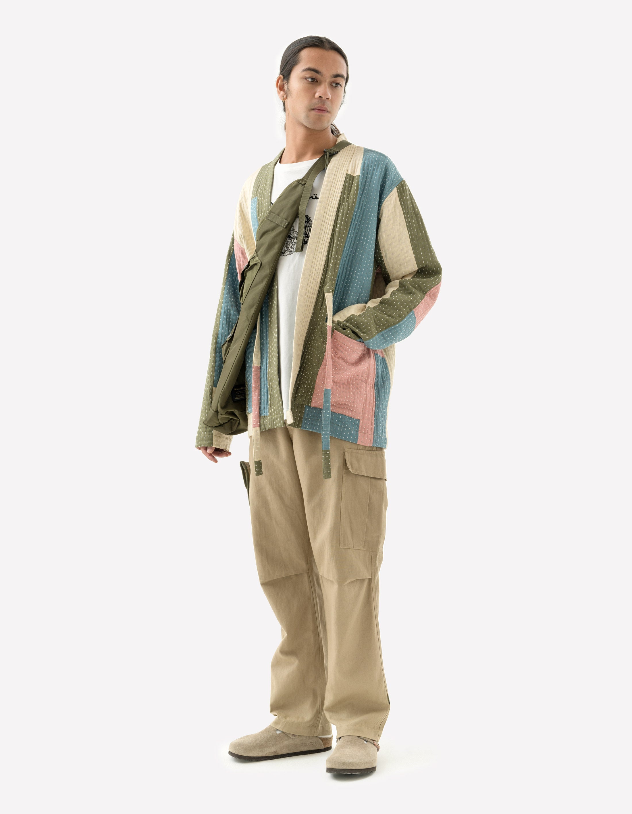 1285 Patchwork Kimono Overshirt Multi