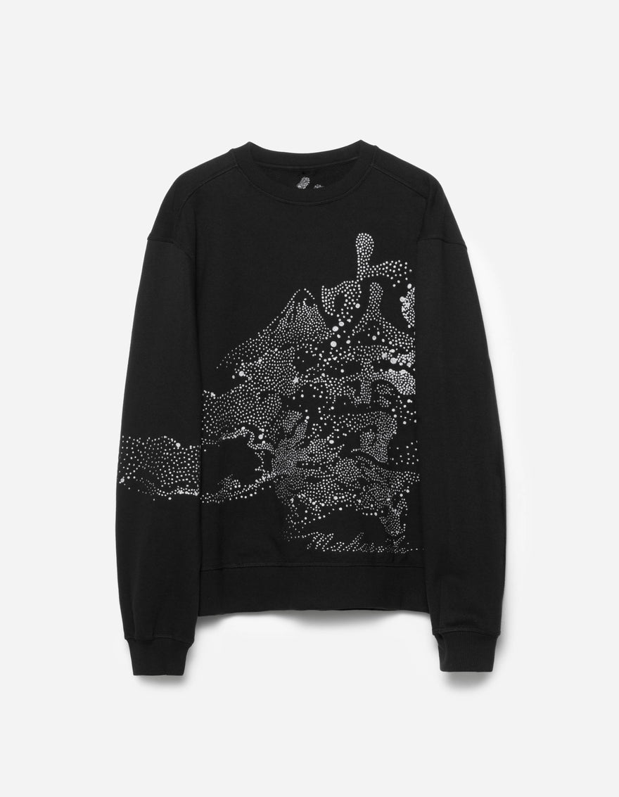 6128 Fubuki Dragon Embroidered Crew Sweat Black