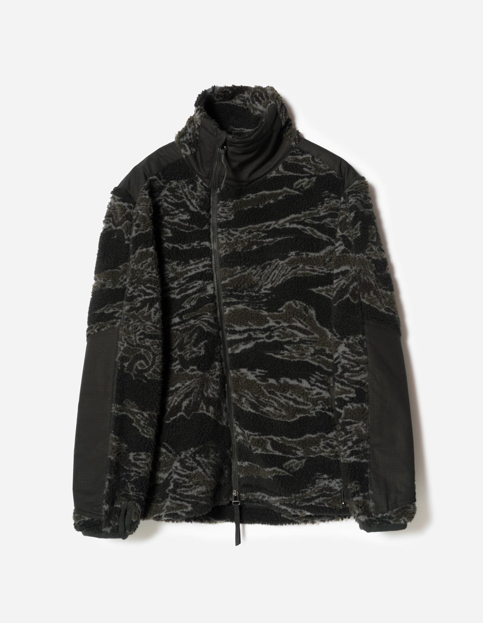 7275 Camo Asym Sherpa Fleece Jacket Subdued Night