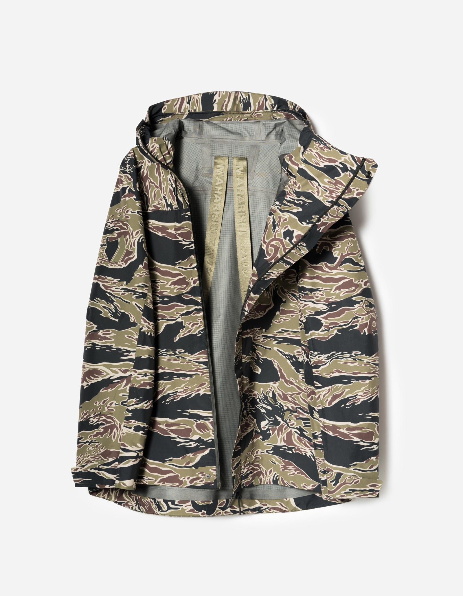 7274 Bonsai Tigerstripe Asym Parka Woodland