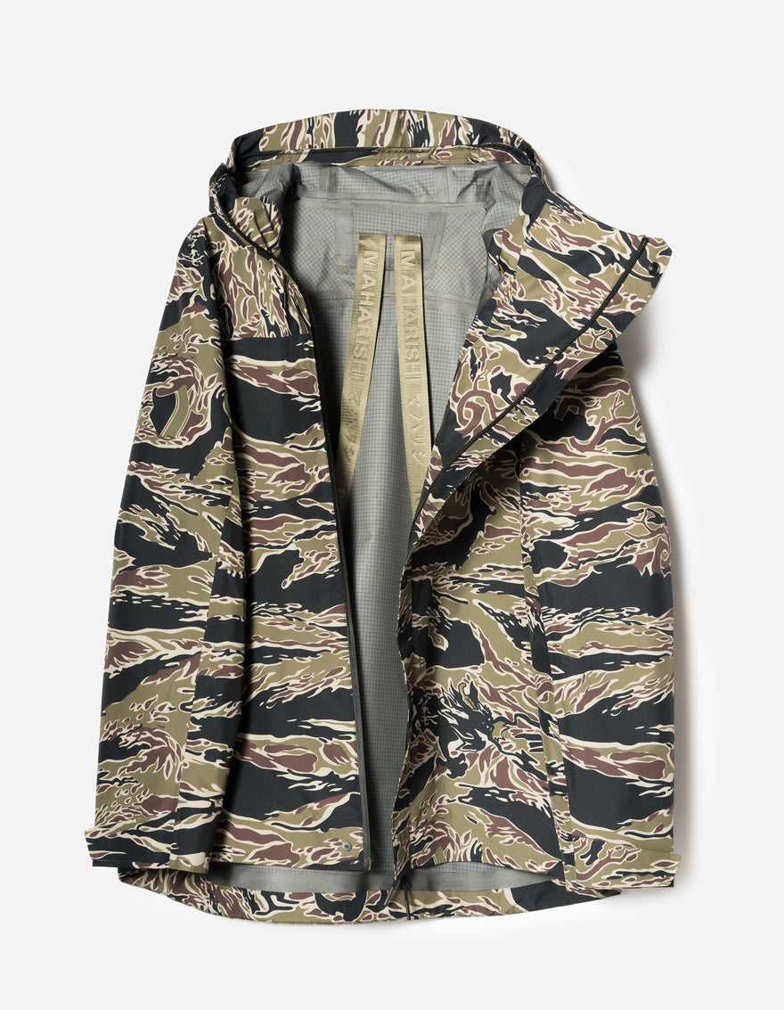 7274 Bonsai Tigerstripe Asym Parka Woodland