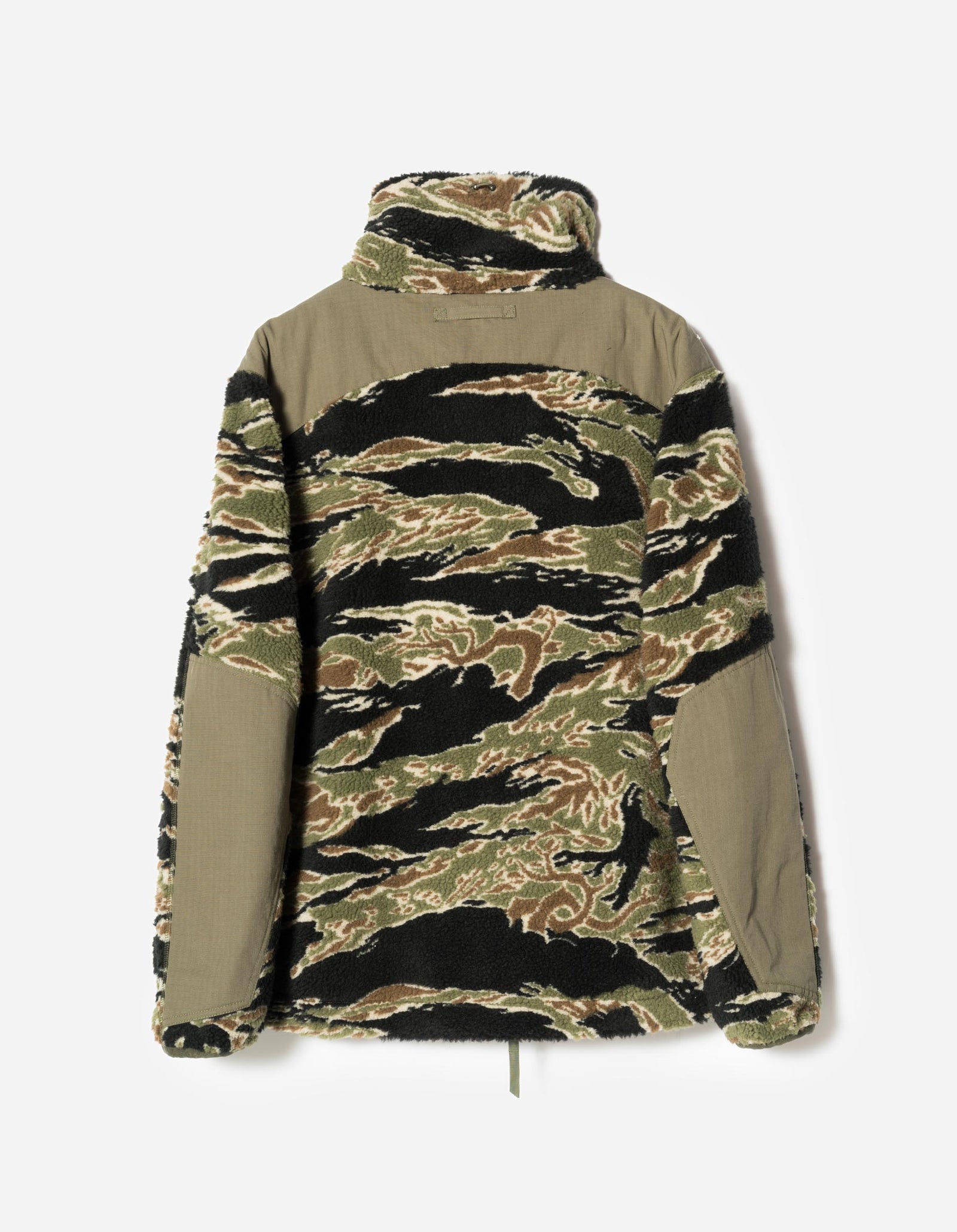 7275 Camo Asym Sherpa Fleece Jacket Mint Gold