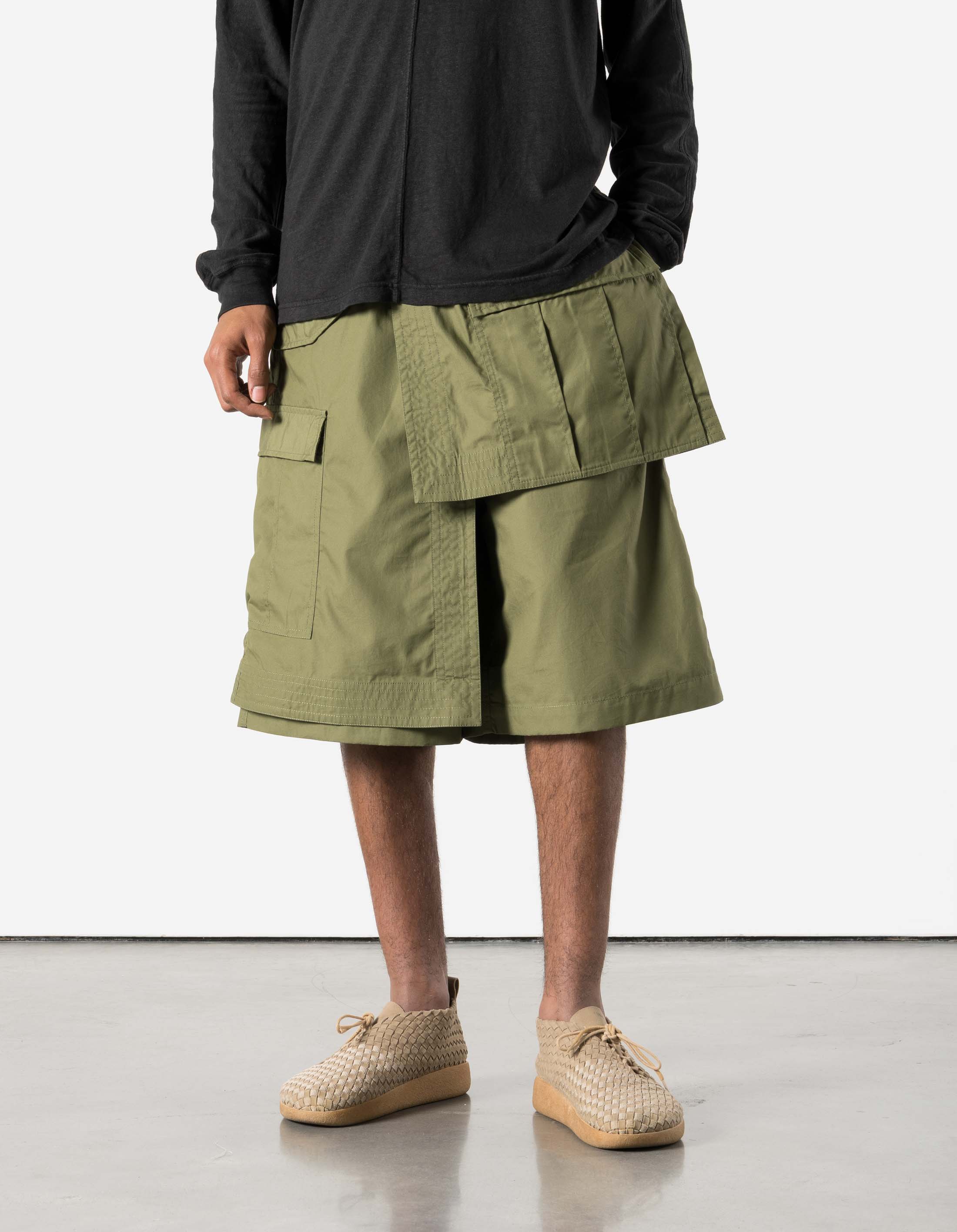 6056 Asym Hakama Shorts Olive OG-107F – Maharishi