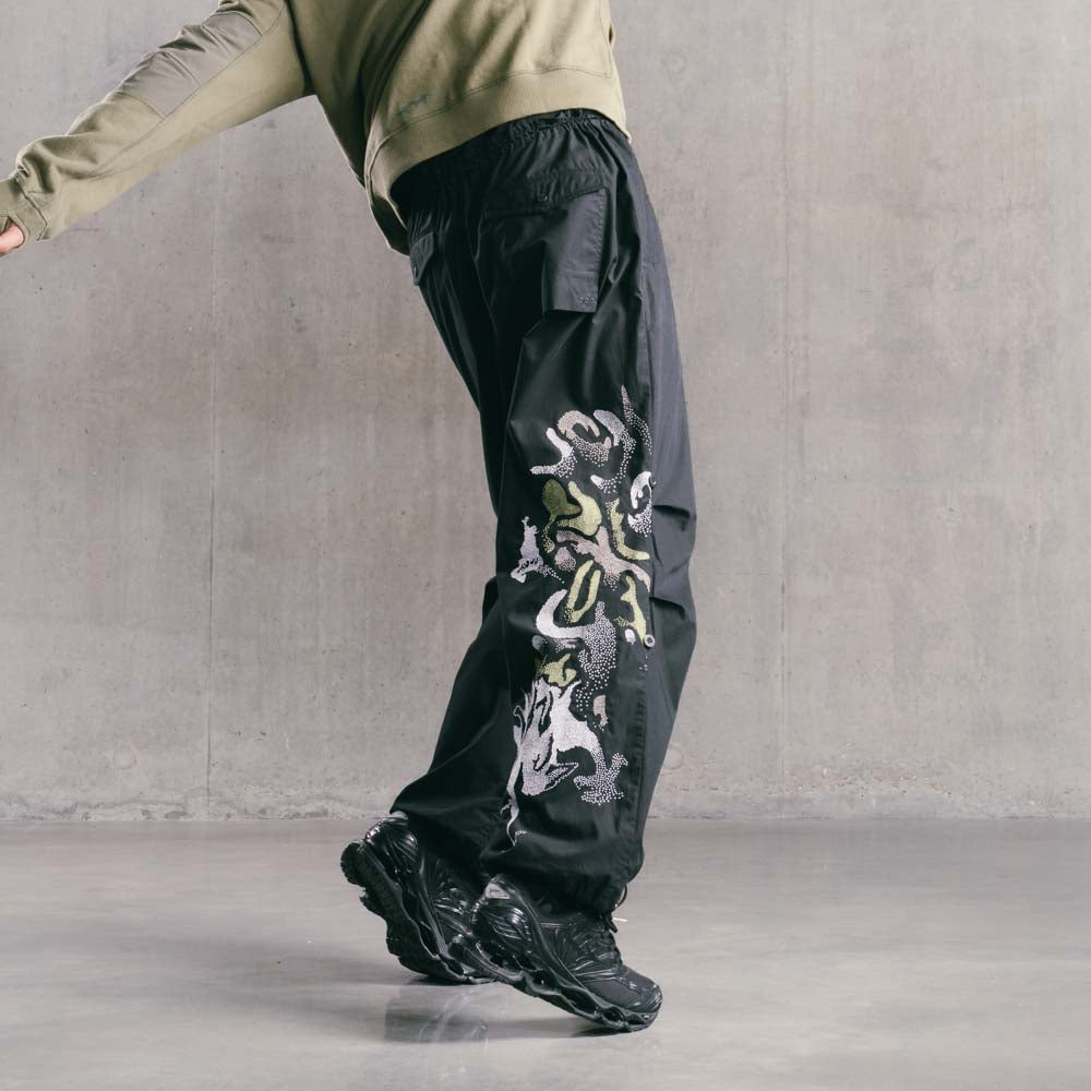 パンツ Maharishi Blue Dragon Trousers maharishi-black-Dragon-print-