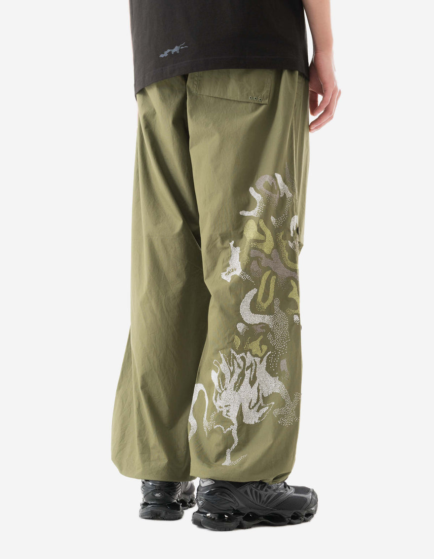 7082 Pointillist Dragon Embroidered Snopants® Olive OG-107F