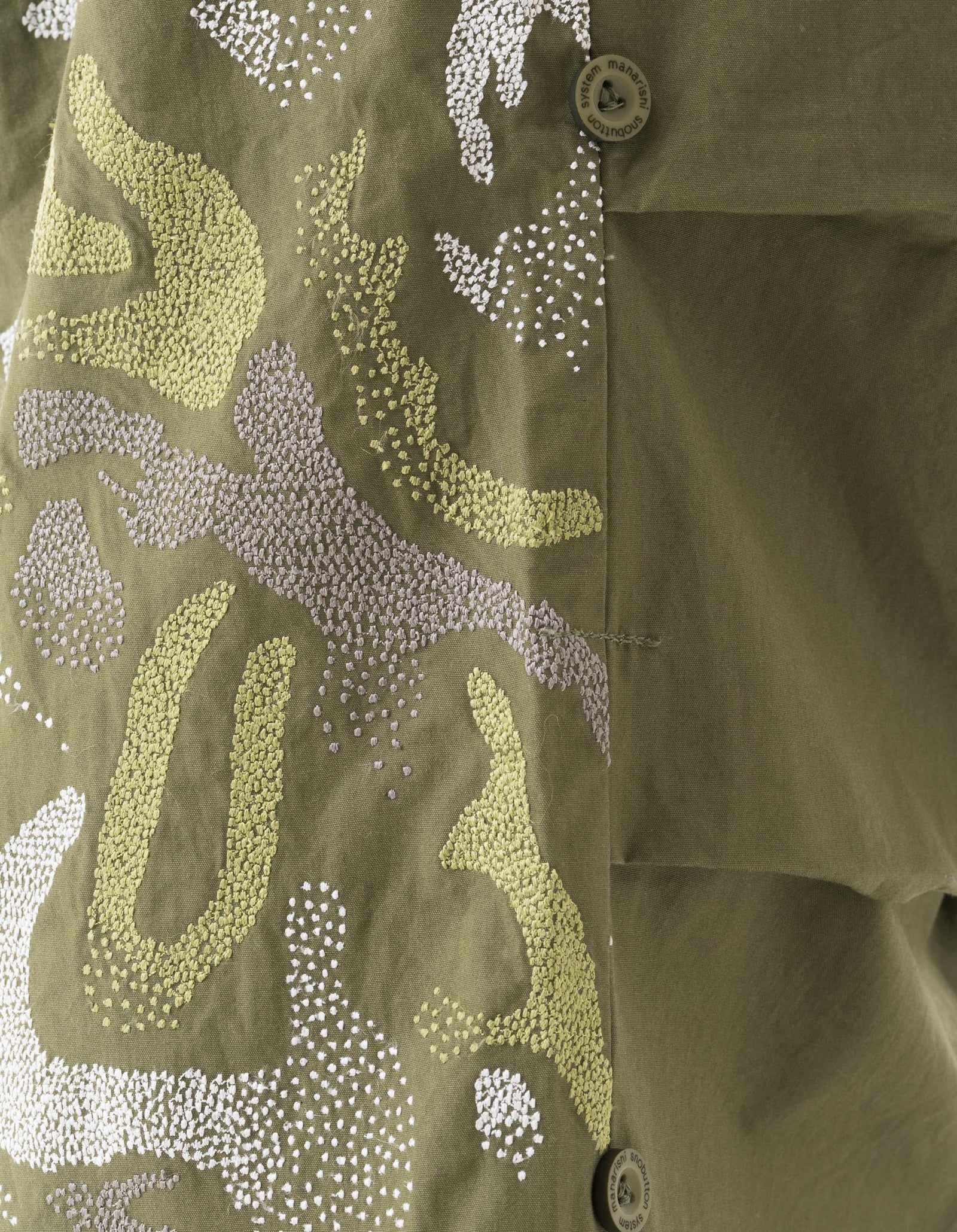 7082 Pointillist Dragon Embroidered Snopants® Olive OG-107F