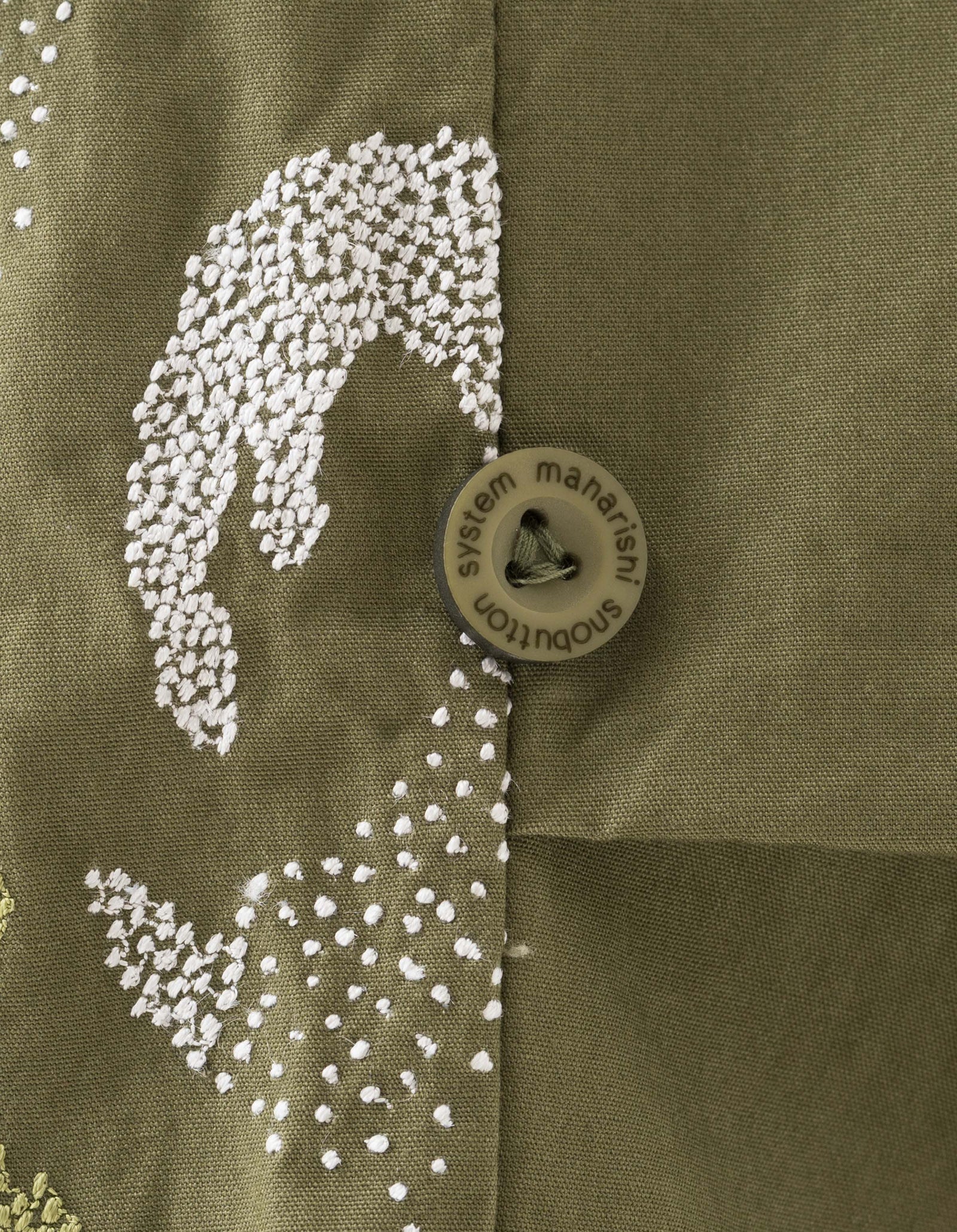 7082 Pointillist Dragon Embroidered Snopants® Olive OG-107F