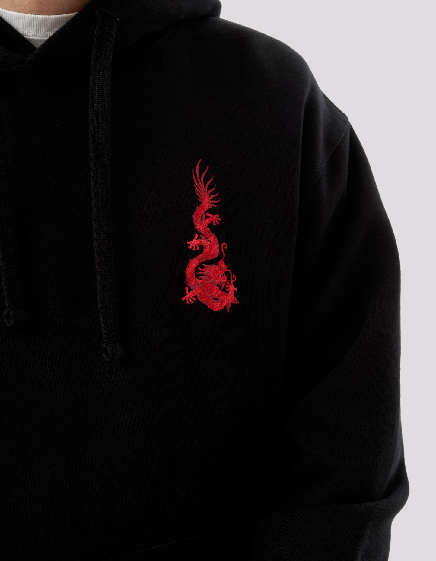 1268 Original Dragon Embroidered Hooded Sweat Black