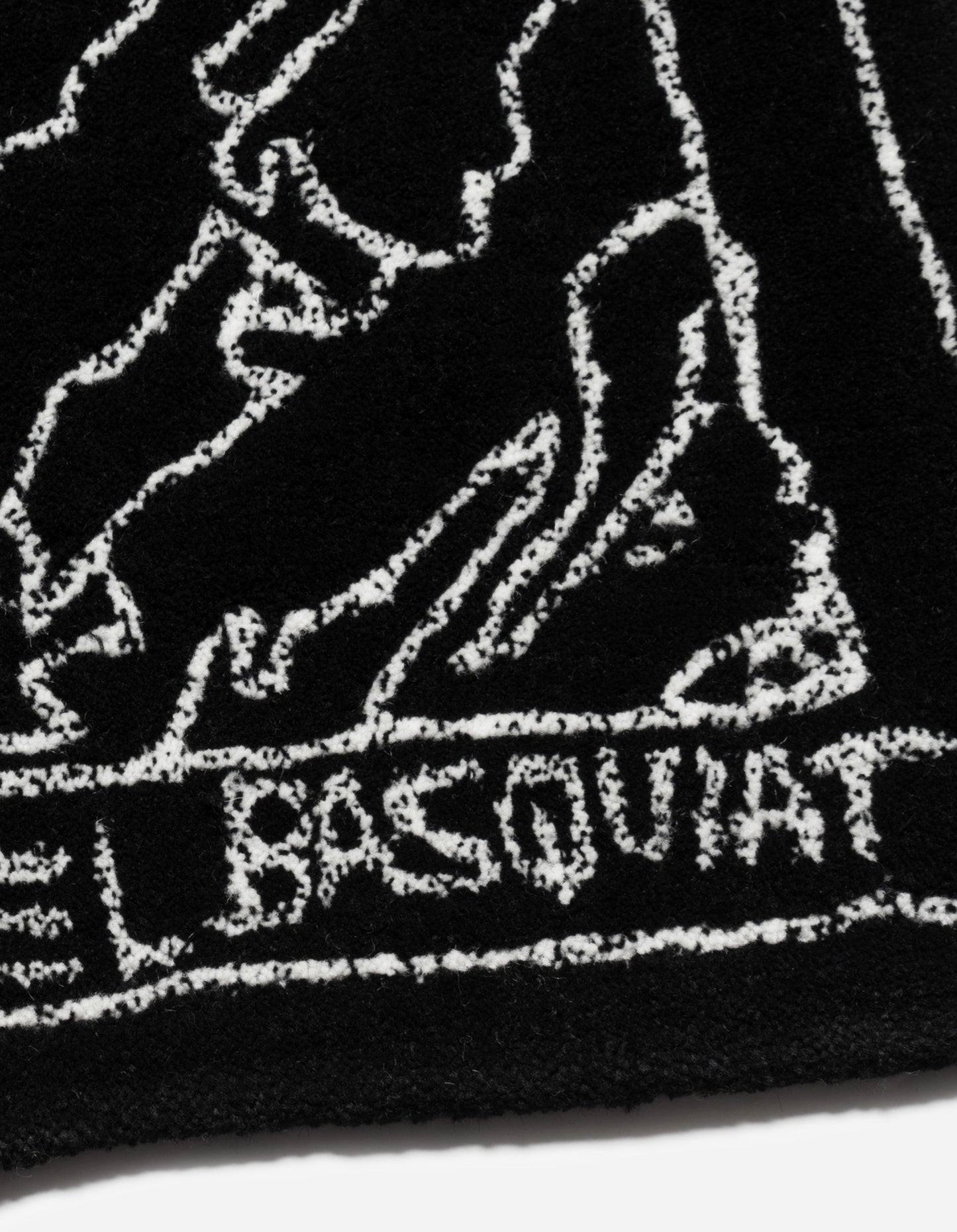 1309 Maha Basquiat Chalk Crown Rug Black