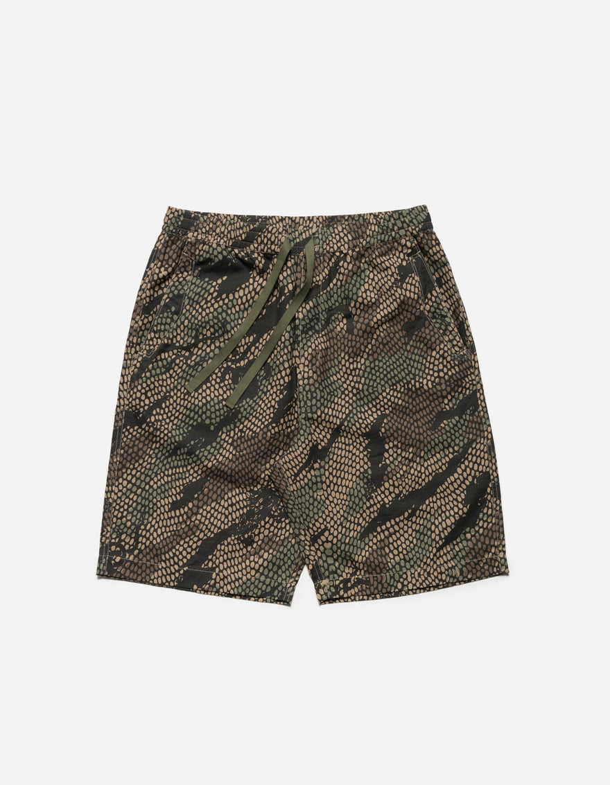 5072 Camo Hemp Loose Track Shorts Woodland
