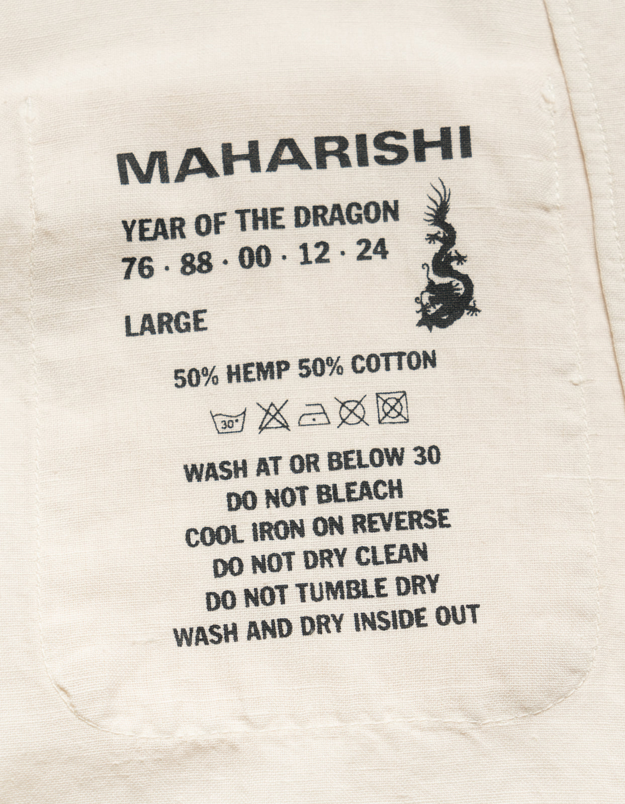 5078 Dragon Bamboo Hemp Shirt Ecru