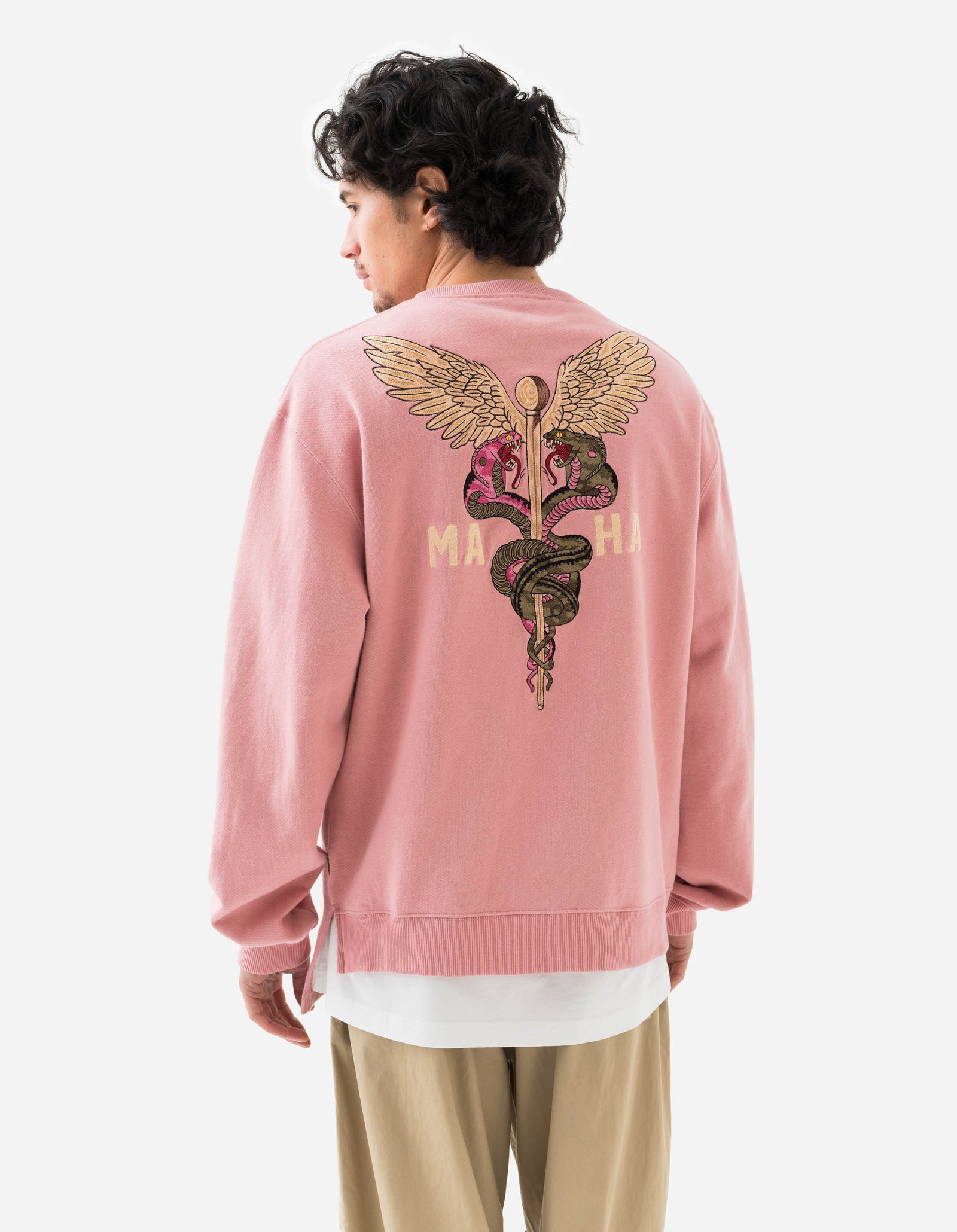 6009 Caduceus Monk Crew Sweat Pink