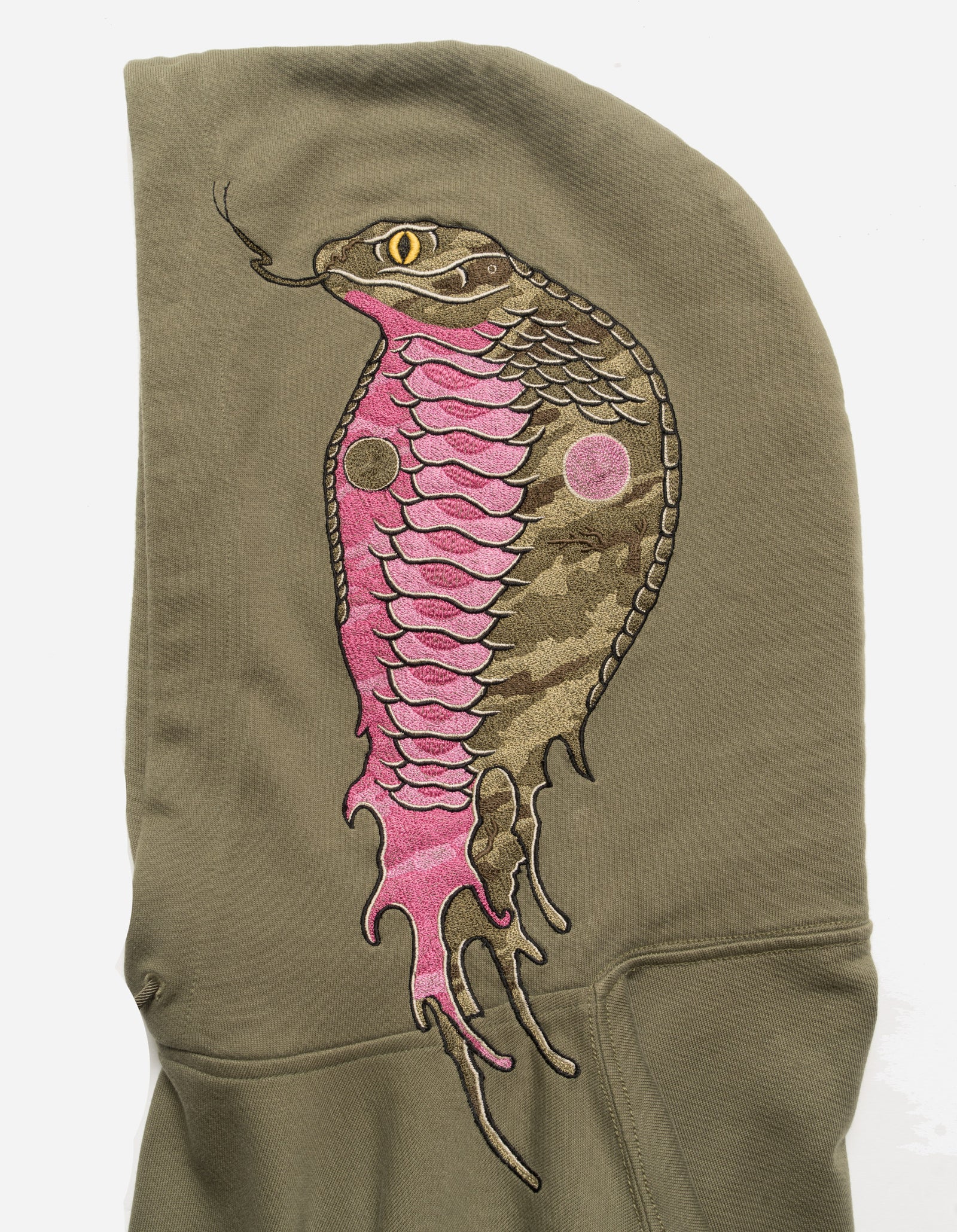 6010 Cobra Organic Hooded Sweat Olive OG-107F