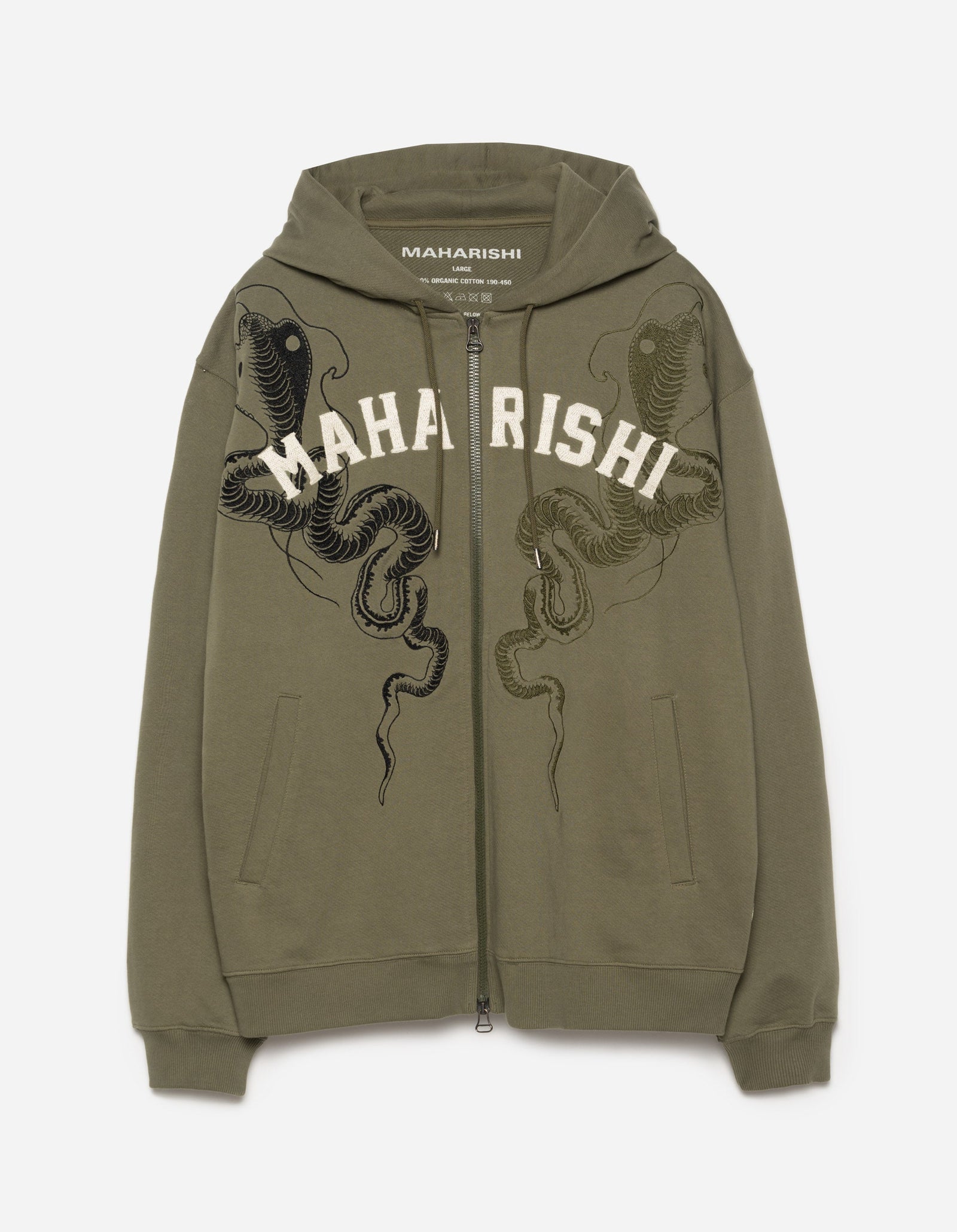 6011 Cobra Zipped Hooded Sweat Olive OG-107F