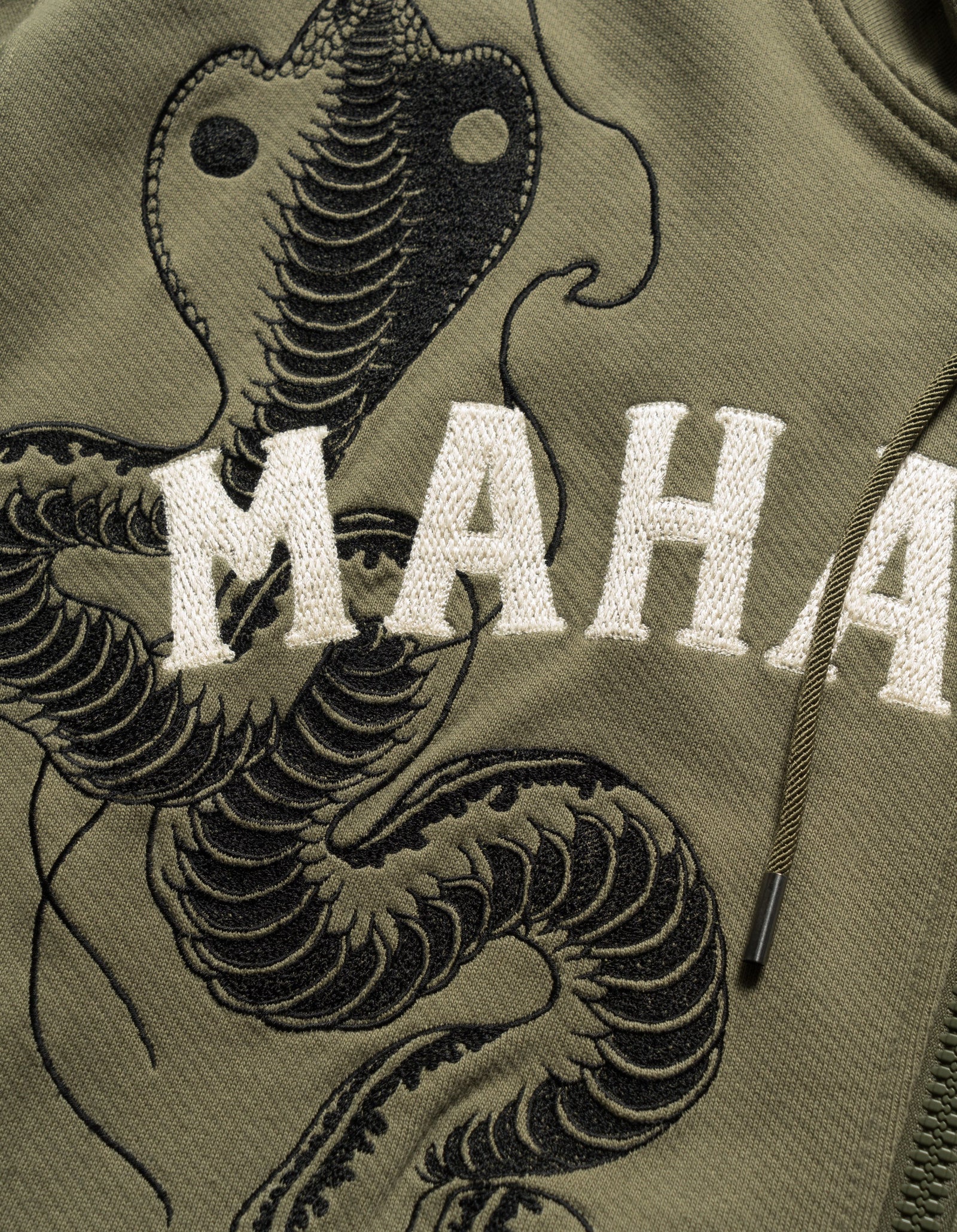 6011 Cobra Zipped Hooded Sweat Olive OG-107F