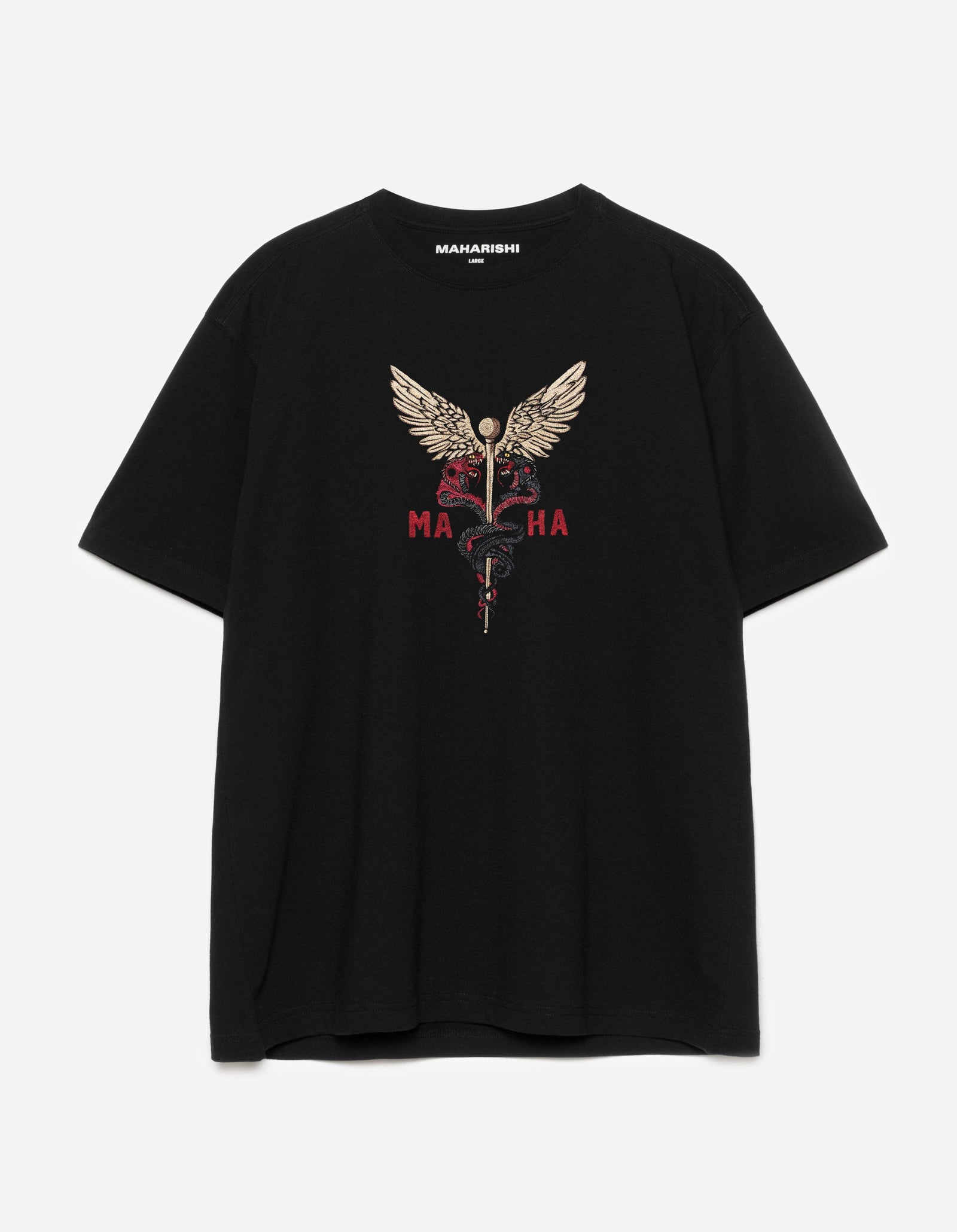 6012 Caduceus Monk T-Shirt Black