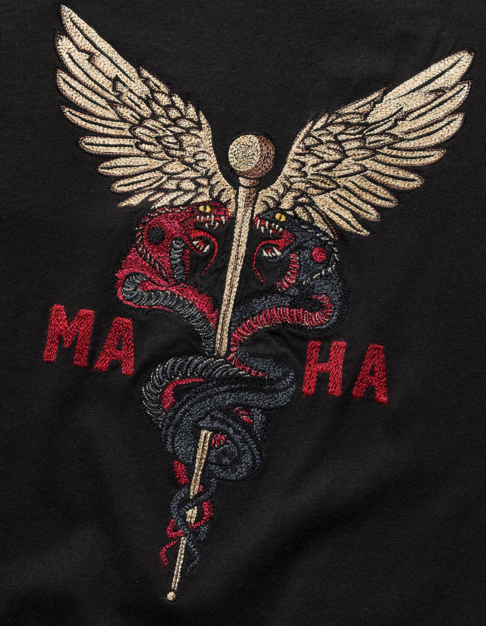 6012 Caduceus Monk T-Shirt Black