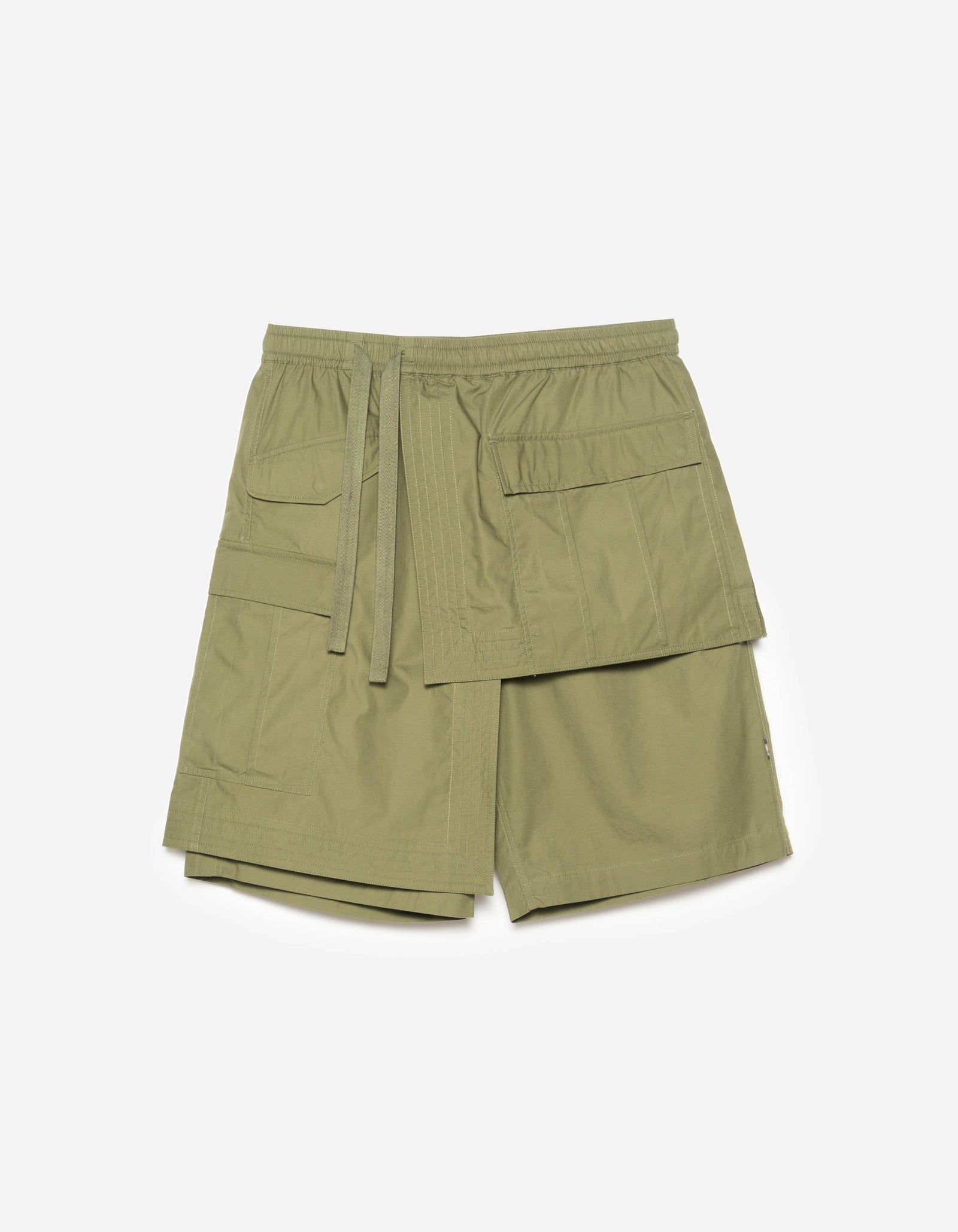 6056 Asym Hakama Shorts Olive OG-107F