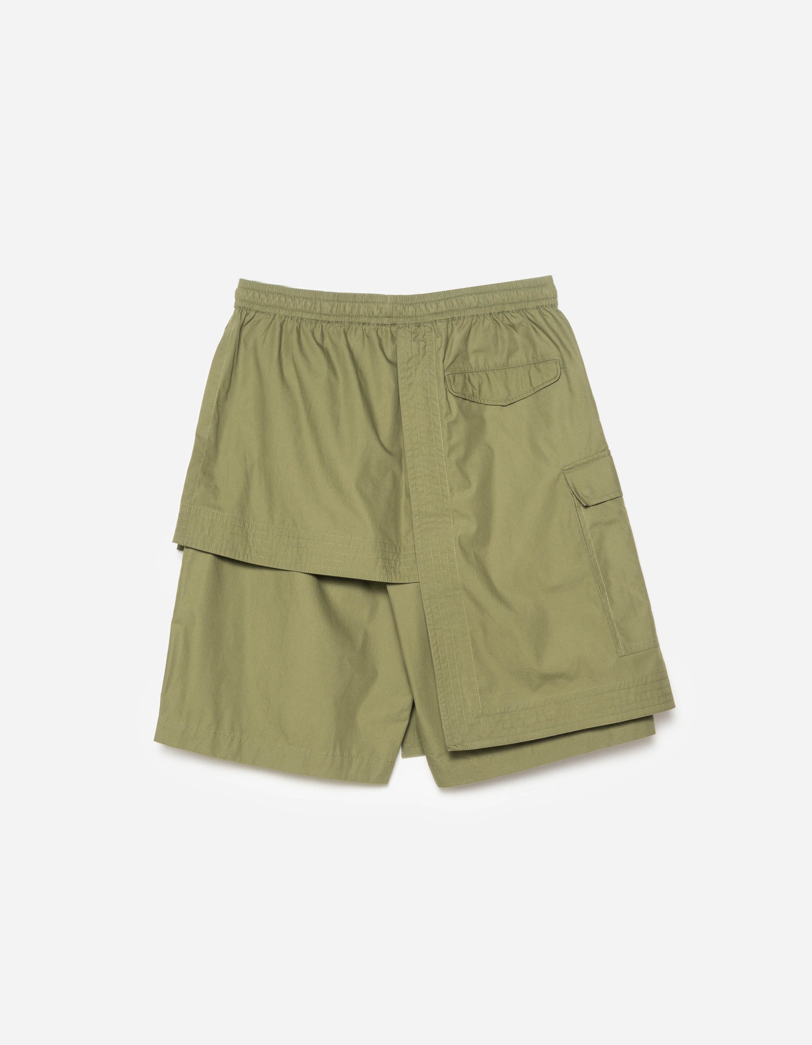 6056 Asym Hakama Shorts Olive OG-107F