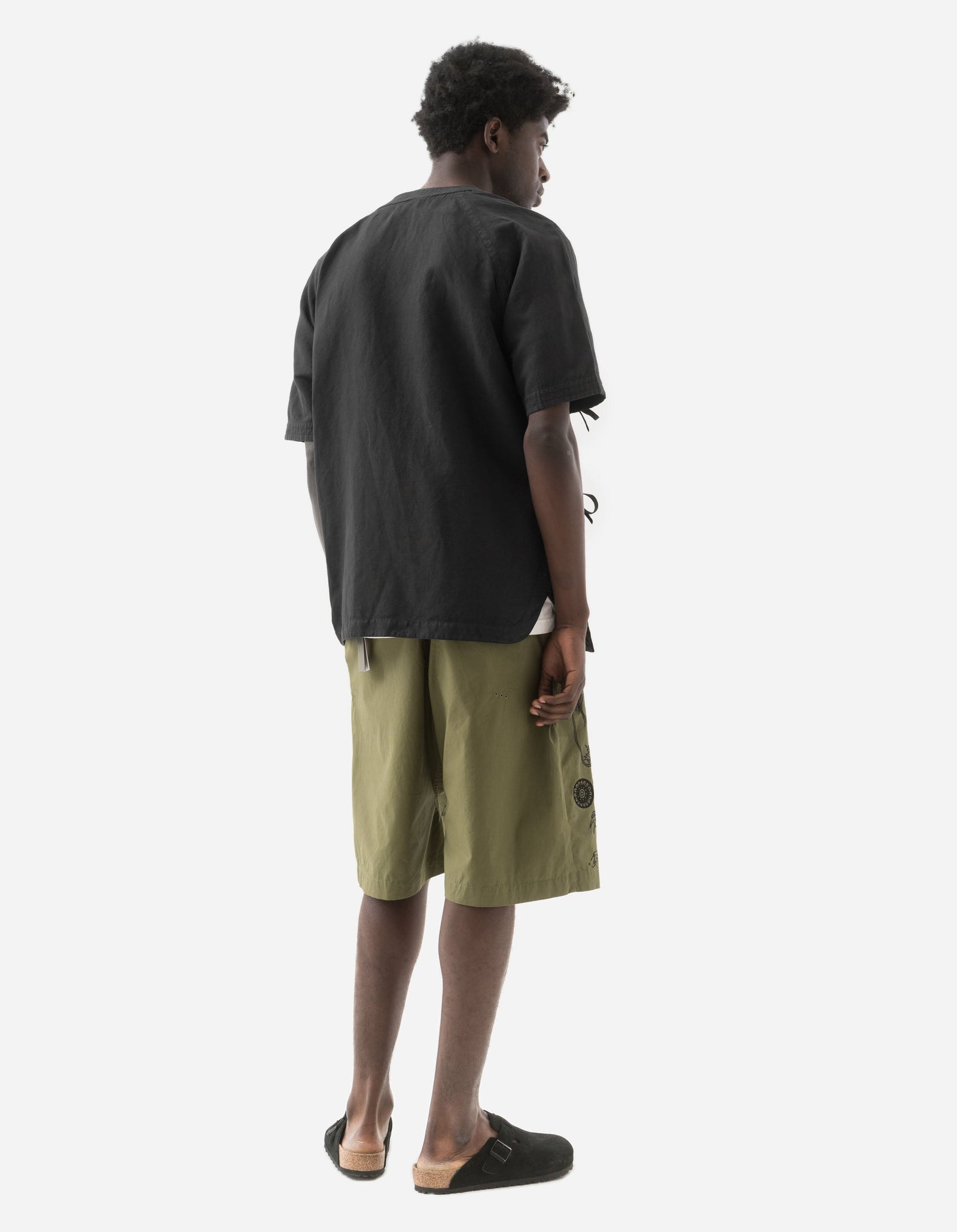 6079 Asym Monk Hemp Shirt Black
