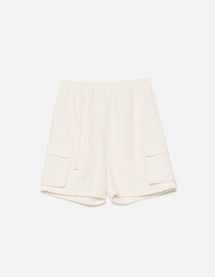 6082 Hemp Cargo Asym Track Shorts Ecru