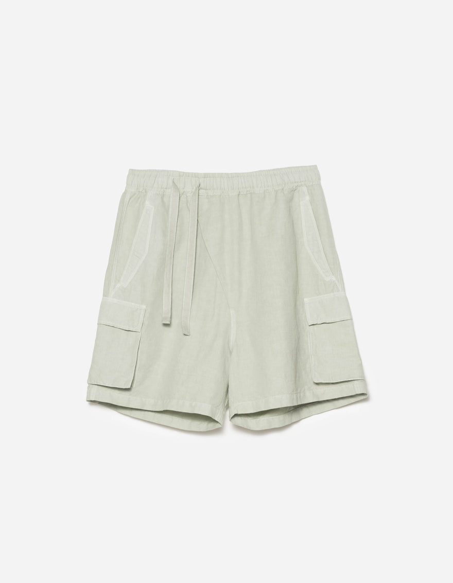 6082 Hemp Cargo Asym Track Shorts Sage