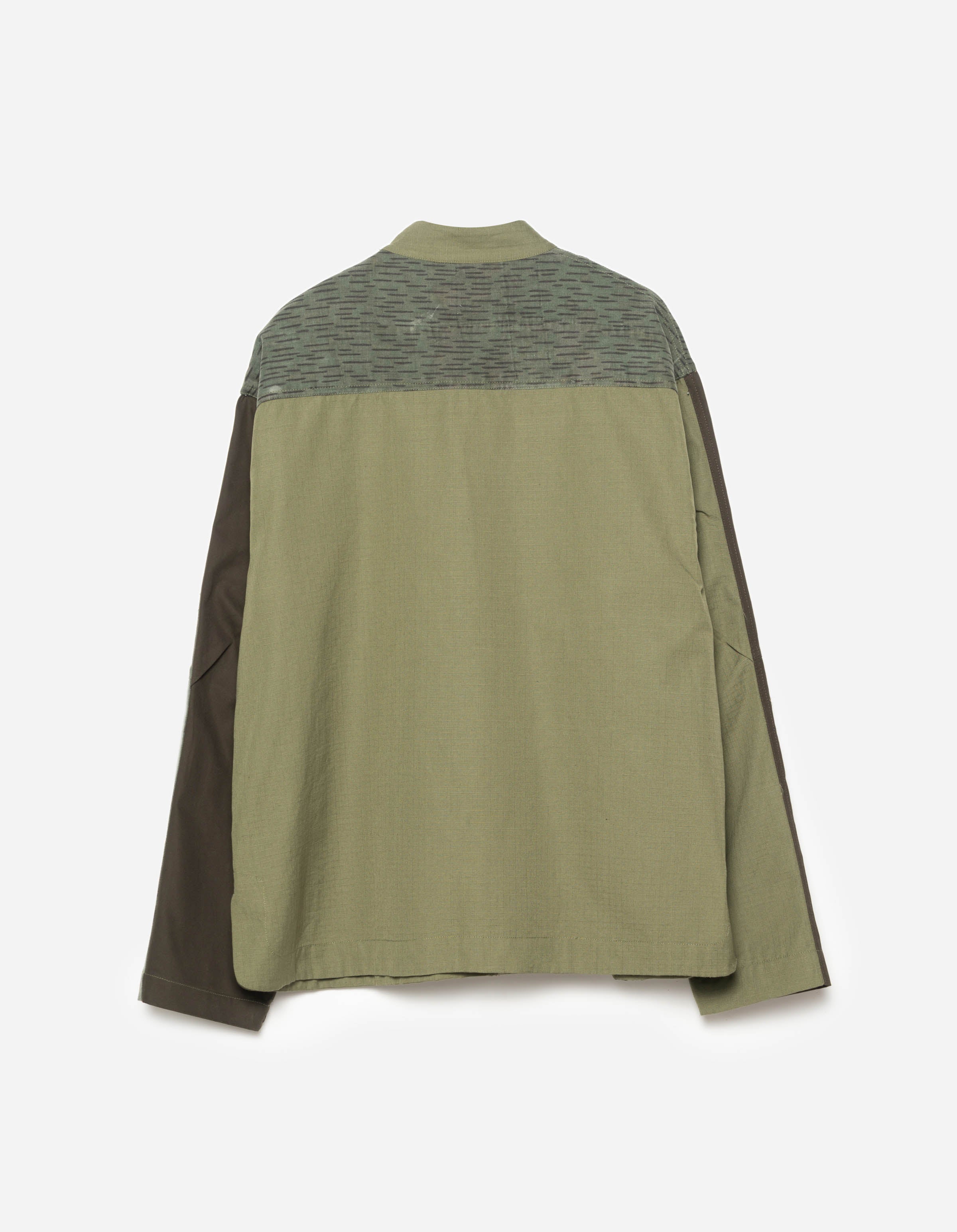 6084 Upcycled Monk Shirt Olive – Maharishi 6084 Upcycled Monk Shirt Olive – Maharishi