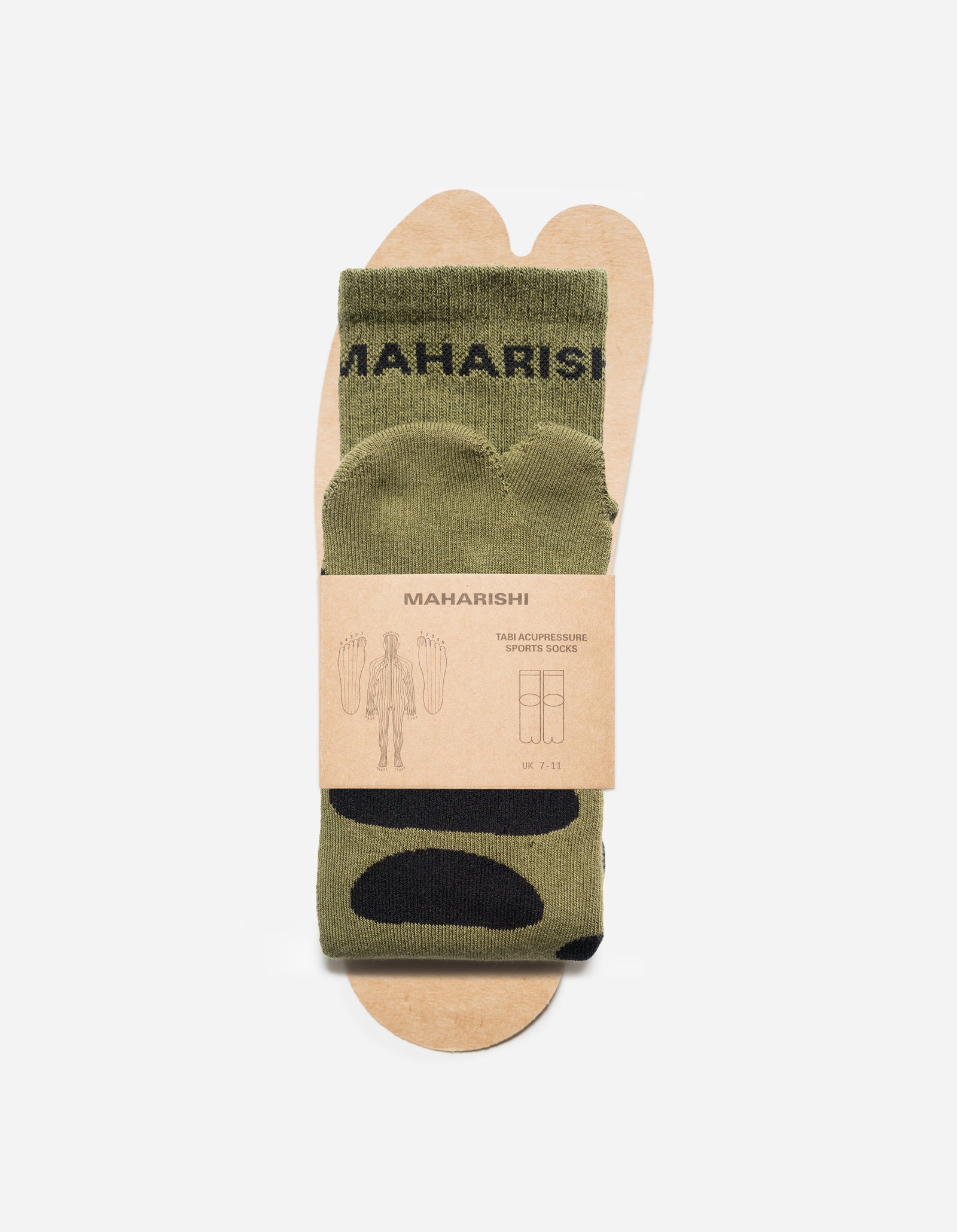 1460 Maharishi Acu Tabi Sport Socks Olive - Main Image