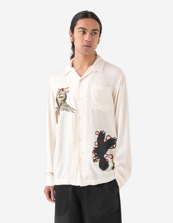 1494 Crow & Heron Camp Collar Shirt Ecru