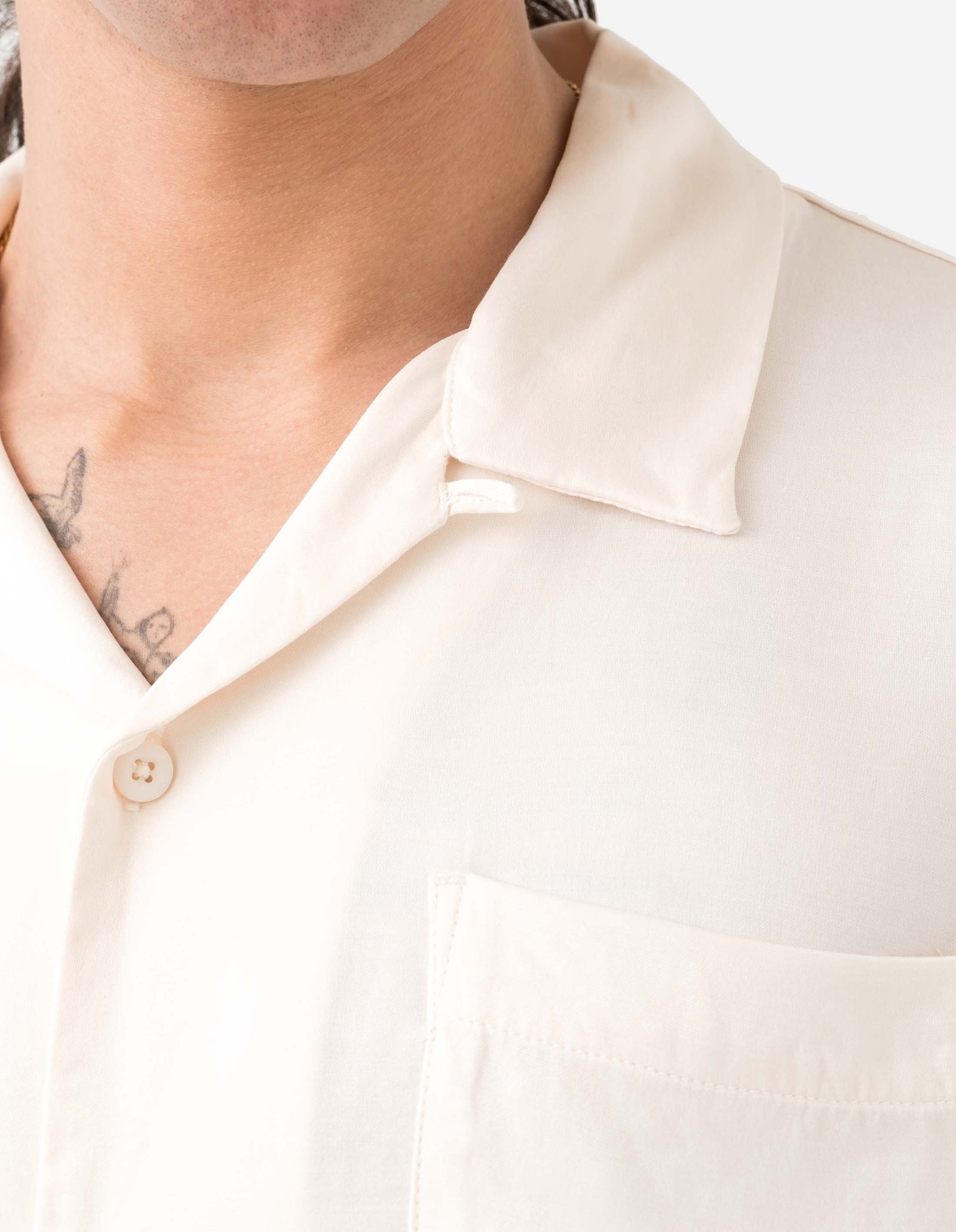 1494 Crow & Heron Camp Collar Shirt Ecru