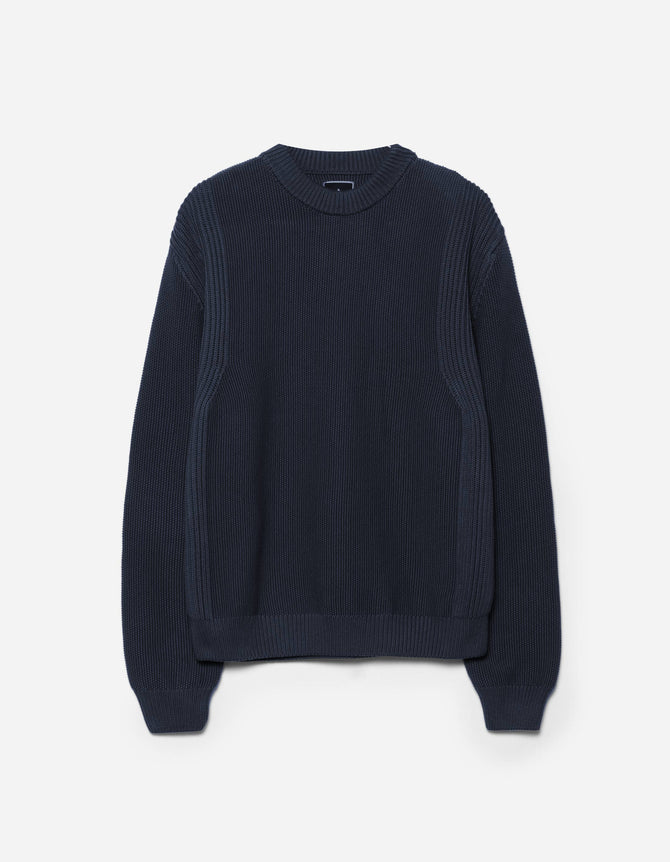7273 Maharishi Knitted Crew Navy