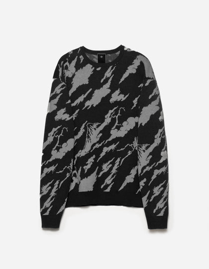 1485 Knitted Camo Crew Sweat Subdued Night