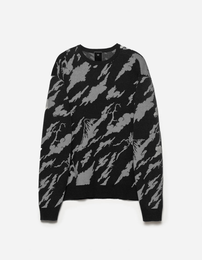 1485 Knitted Camo Crew Sweat Subdued Night