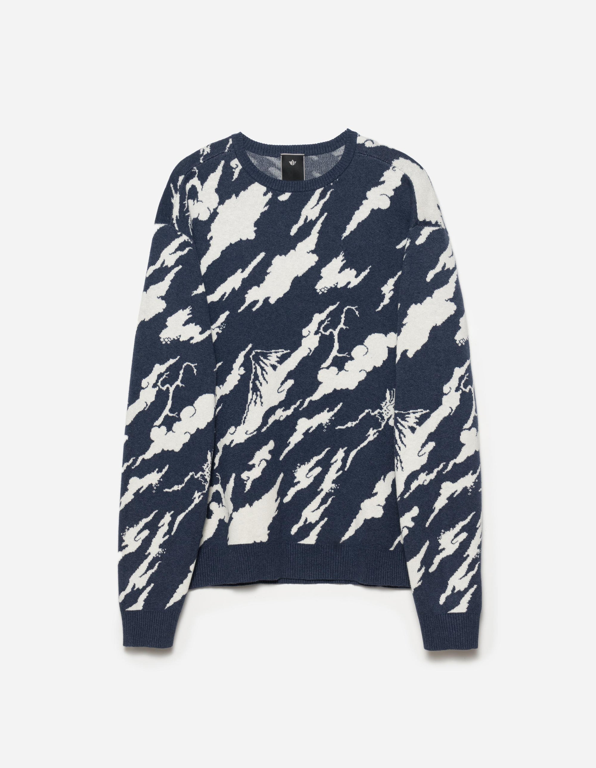1485 Knitted Camo Crew Sweat Indigo