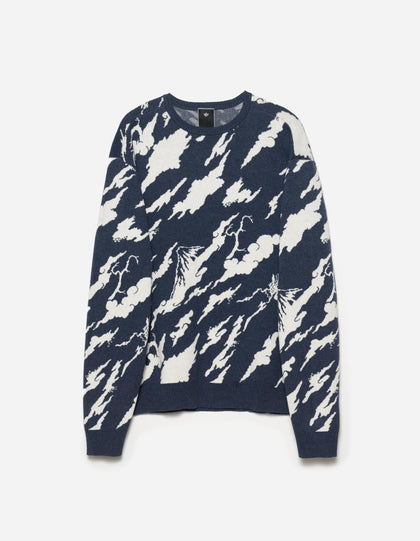 1485 Knitted Camo Crew Sweat Indigo