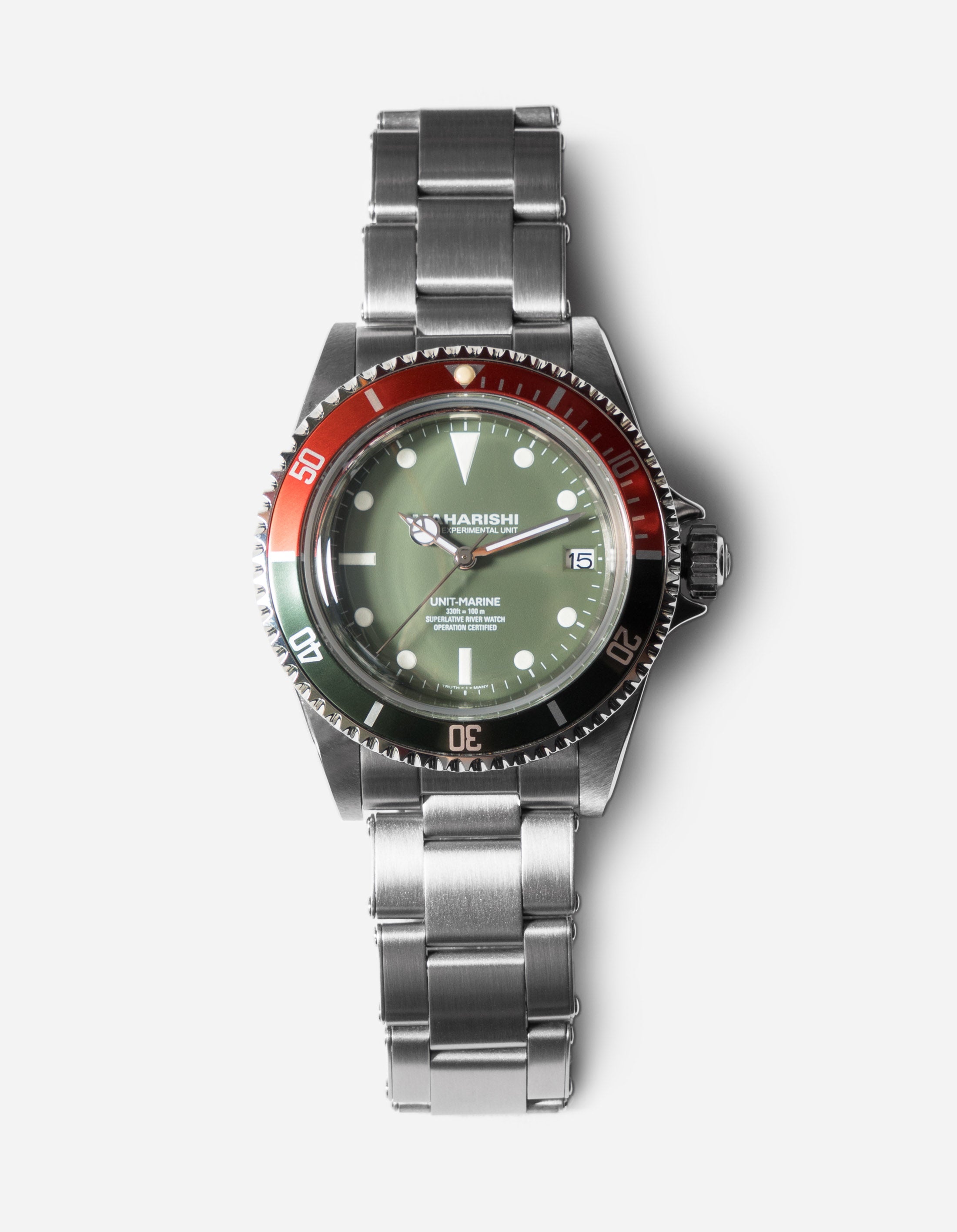9500 Green Marine Watch Steel Silver – Maharishi